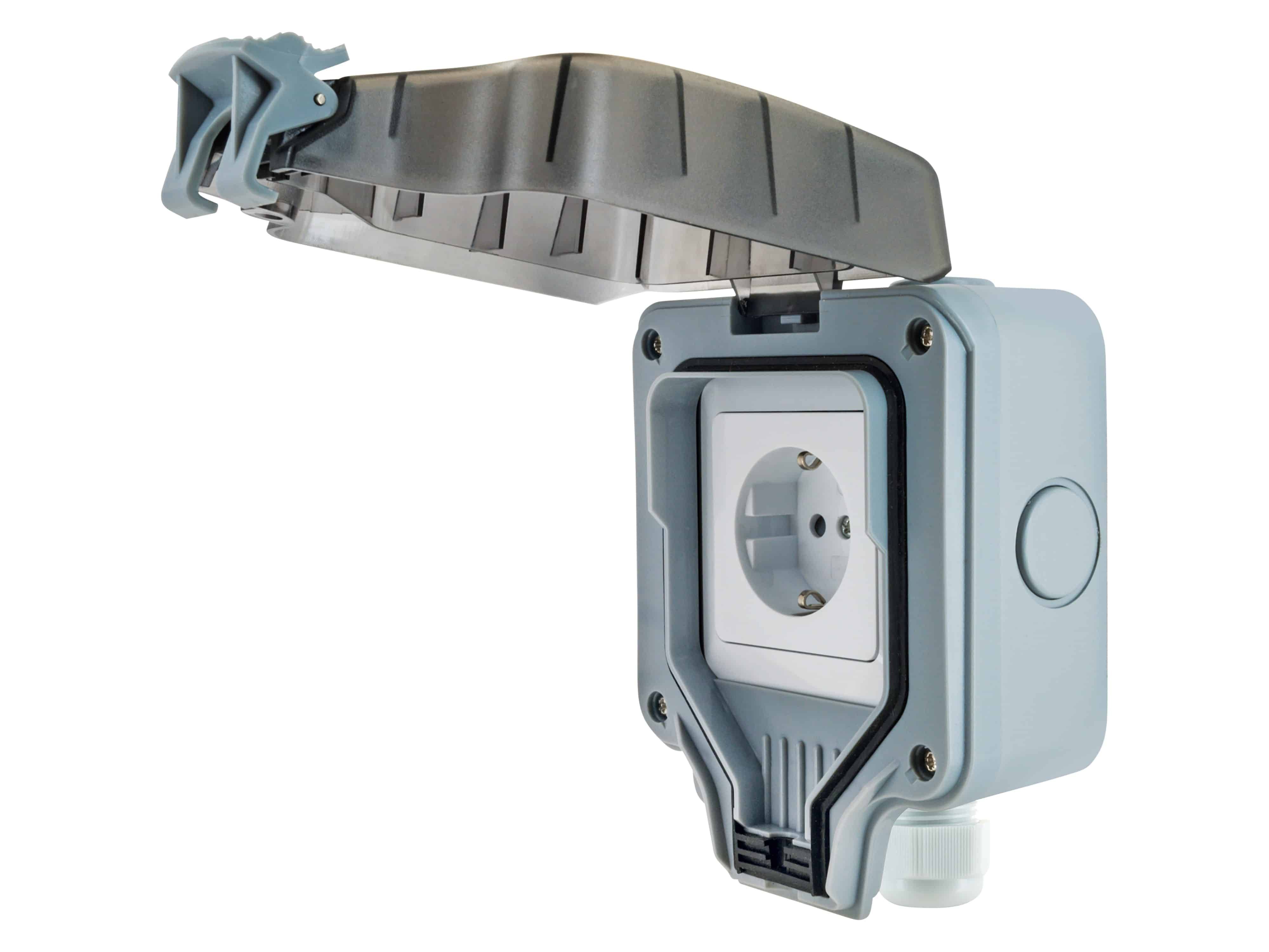 SCHWAIGER Außensteckdose SOAD0100, 1-fach, AP, IP66