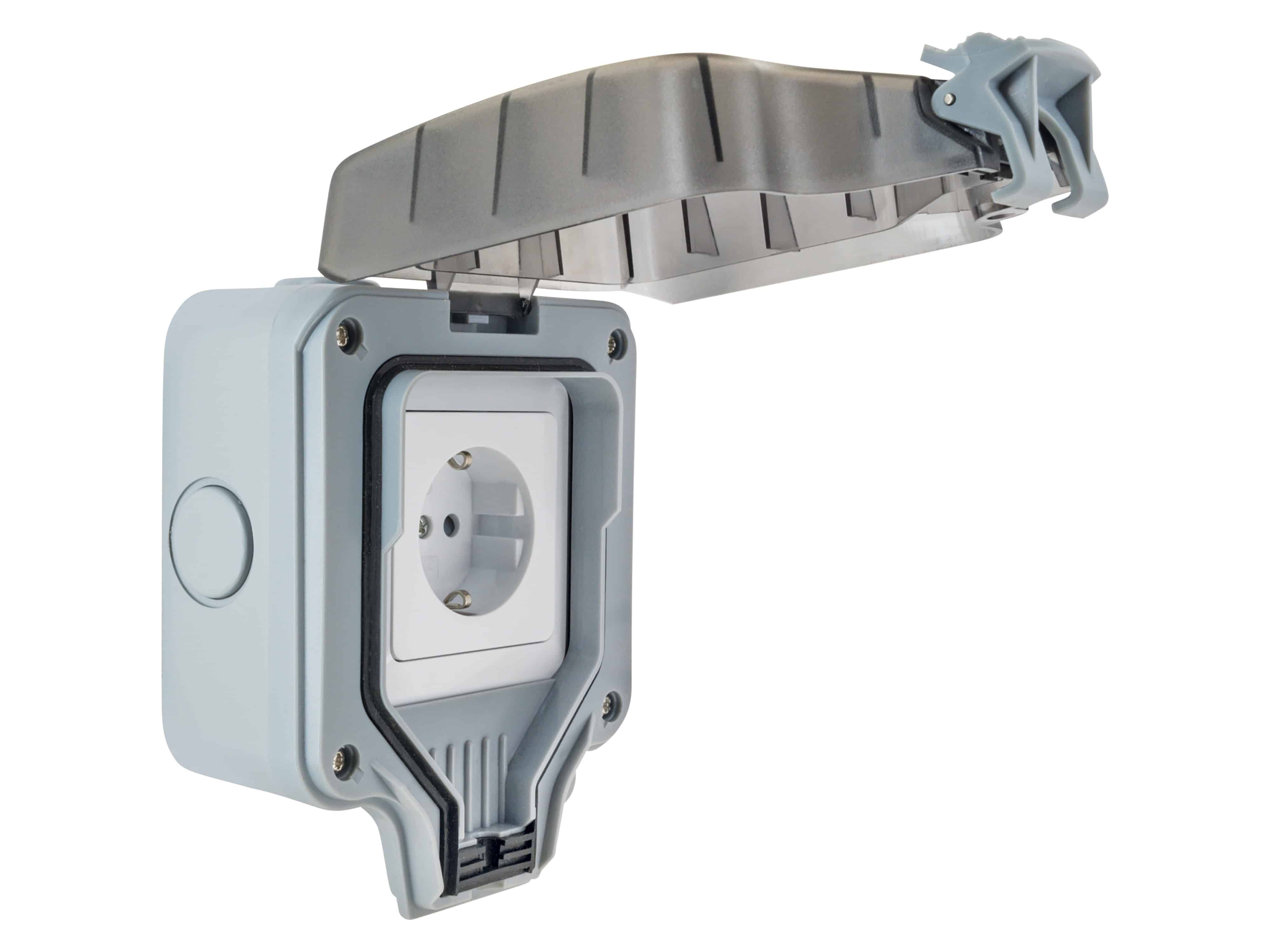 SCHWAIGER Außensteckdose SOAD0100, 1-fach, AP, IP66