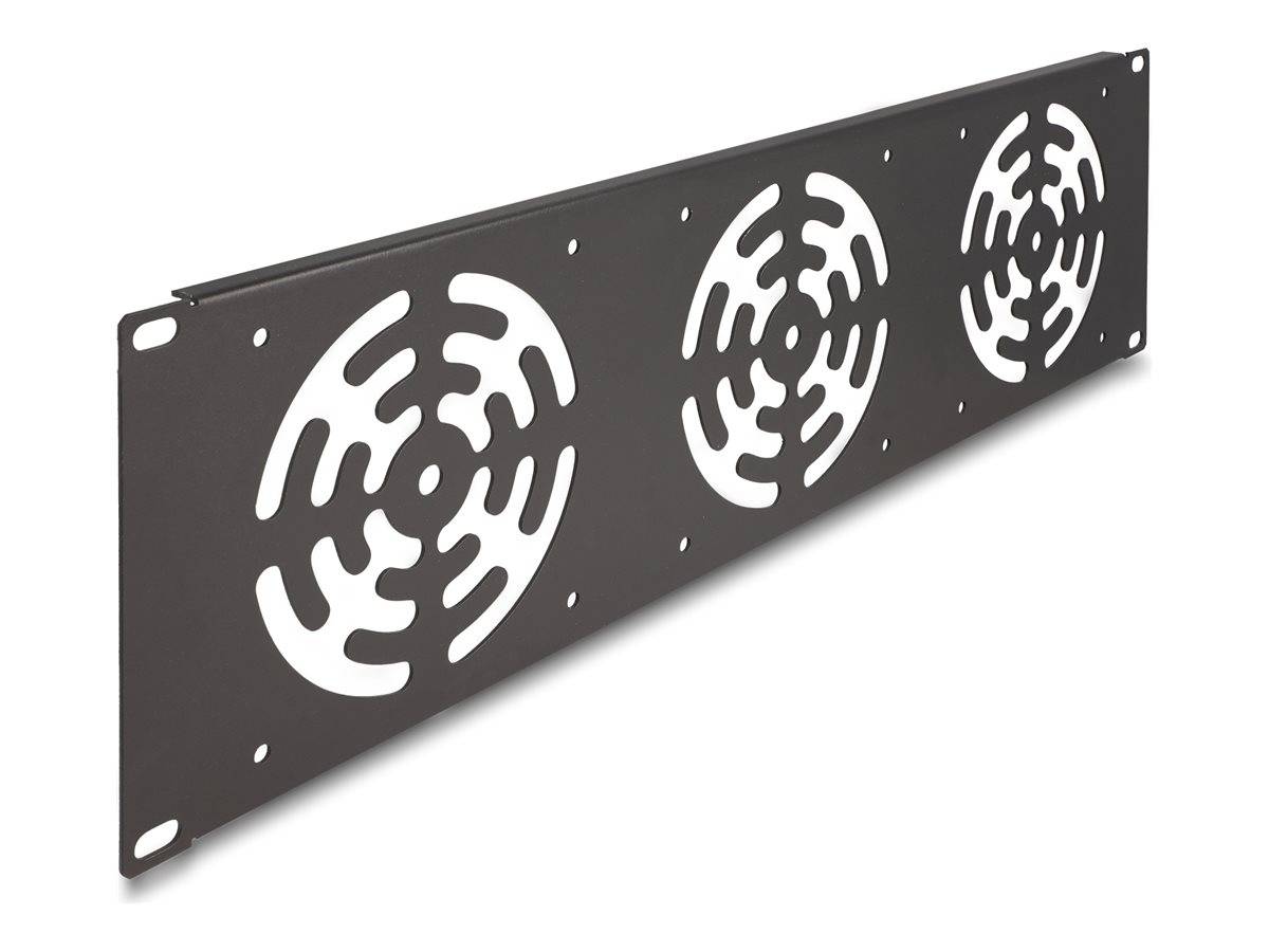 Delock - Rackabdeckung - für 3 Lüfter, 120 x 120 mm - Dunkelgrau - 3U - 48.3 cm (19"")