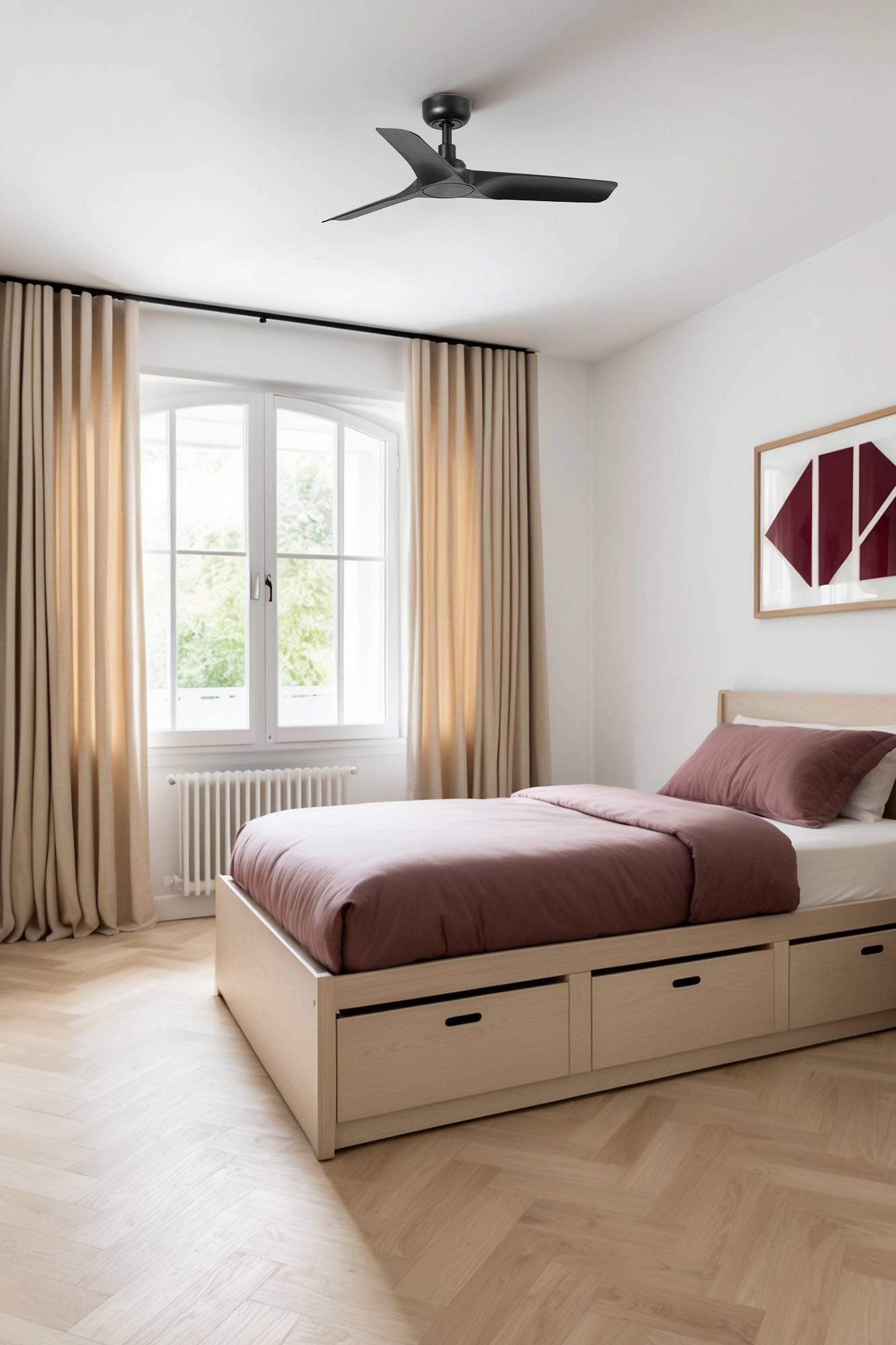 DC Deckenventilator Hey Schwarz mit Fernbedienung