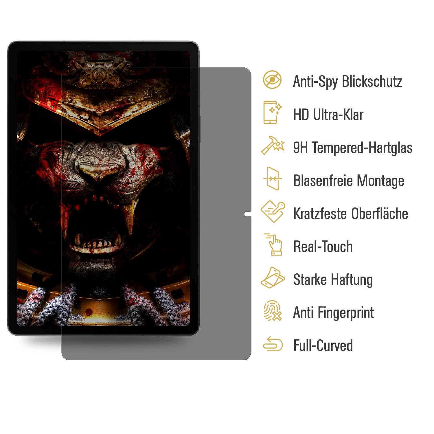 2x Blickschutz 9H Panzerglas für Samsung Galaxy Tab S9 FE ANTI-SPY Privacy Displayschutz Schutzglas Schutzfolie echtes Tempered Glass