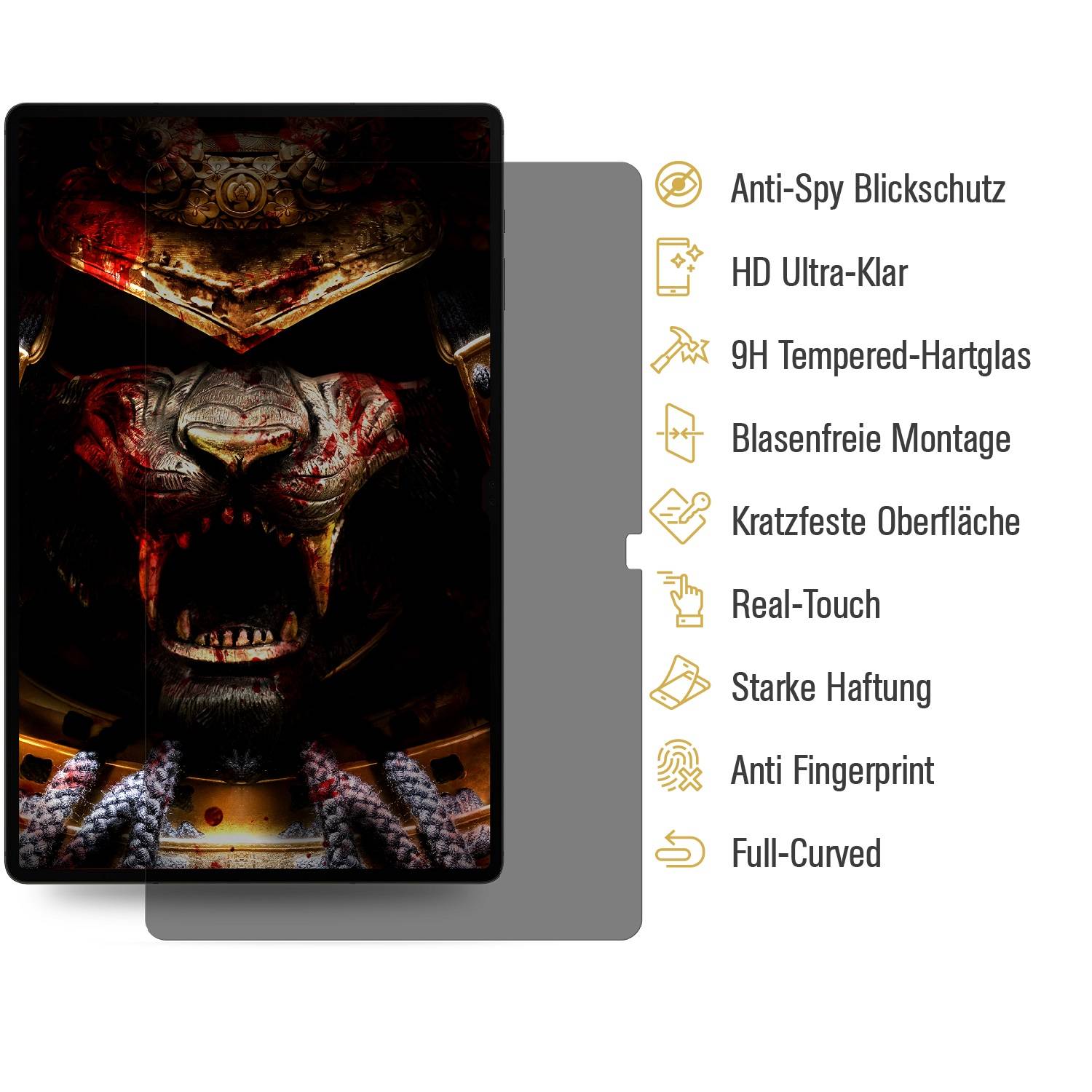 1x Blickschutz 9H Panzerglas für Samsung Galaxy Tab S8 Ultra ANTI-SPY Privacy Displayschutz Schutzglas Schutzfolie echtes Tempered Glass