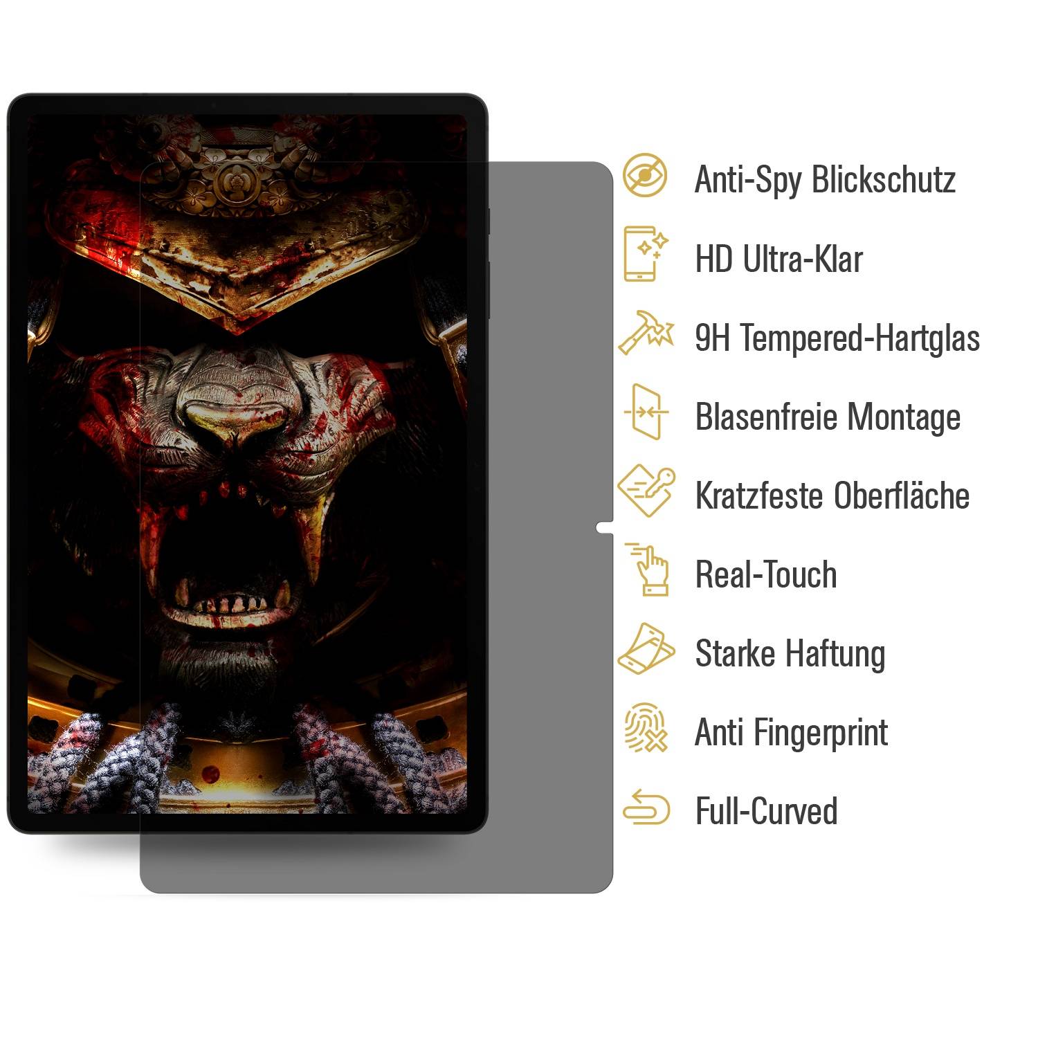 2x Blickschutz 9H Panzerglas für Samsung Galaxy Tab S9 Plus ANTI-SPY Privacy Displayschutz Schutzglas Schutzfolie echtes Tempered Glass