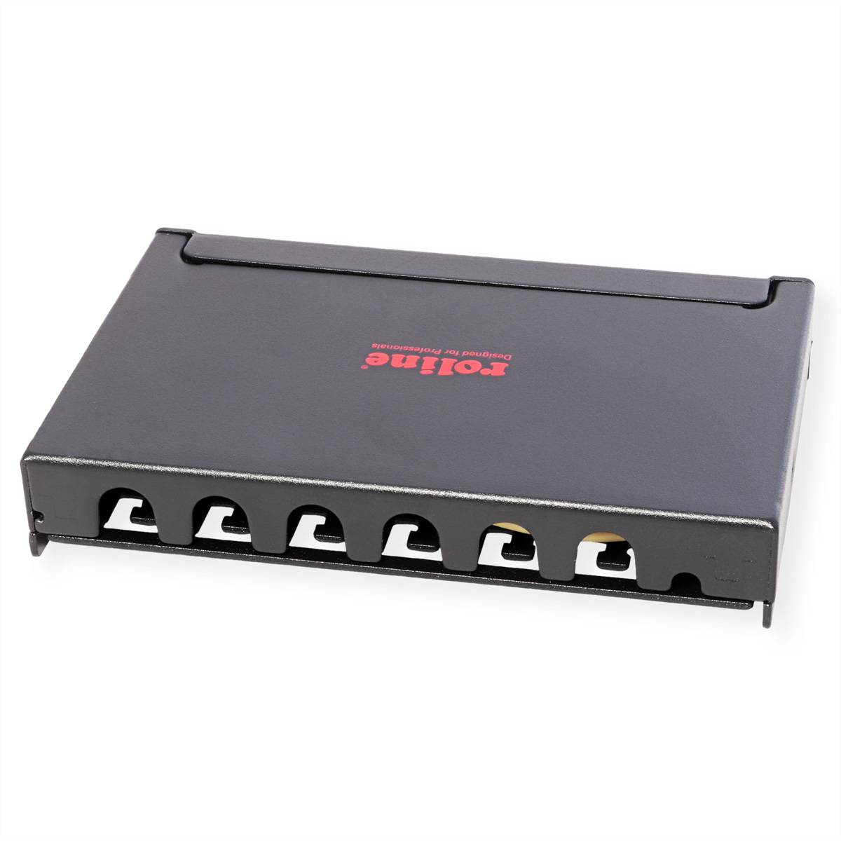 ROLINE Mini-Patchpanel, Cat.6A (Class EA), 6x RJ45, 0,5HE, geschirmt, schwarz