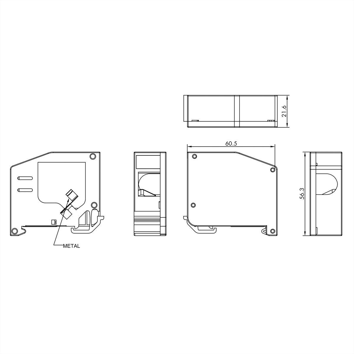ROLINE Tragschienenadapter für Keystone Module, unbestückt, 180°