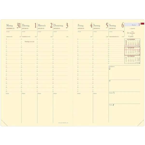Buchkalender Minister Prestige 16x24cm Silk türkis 2027