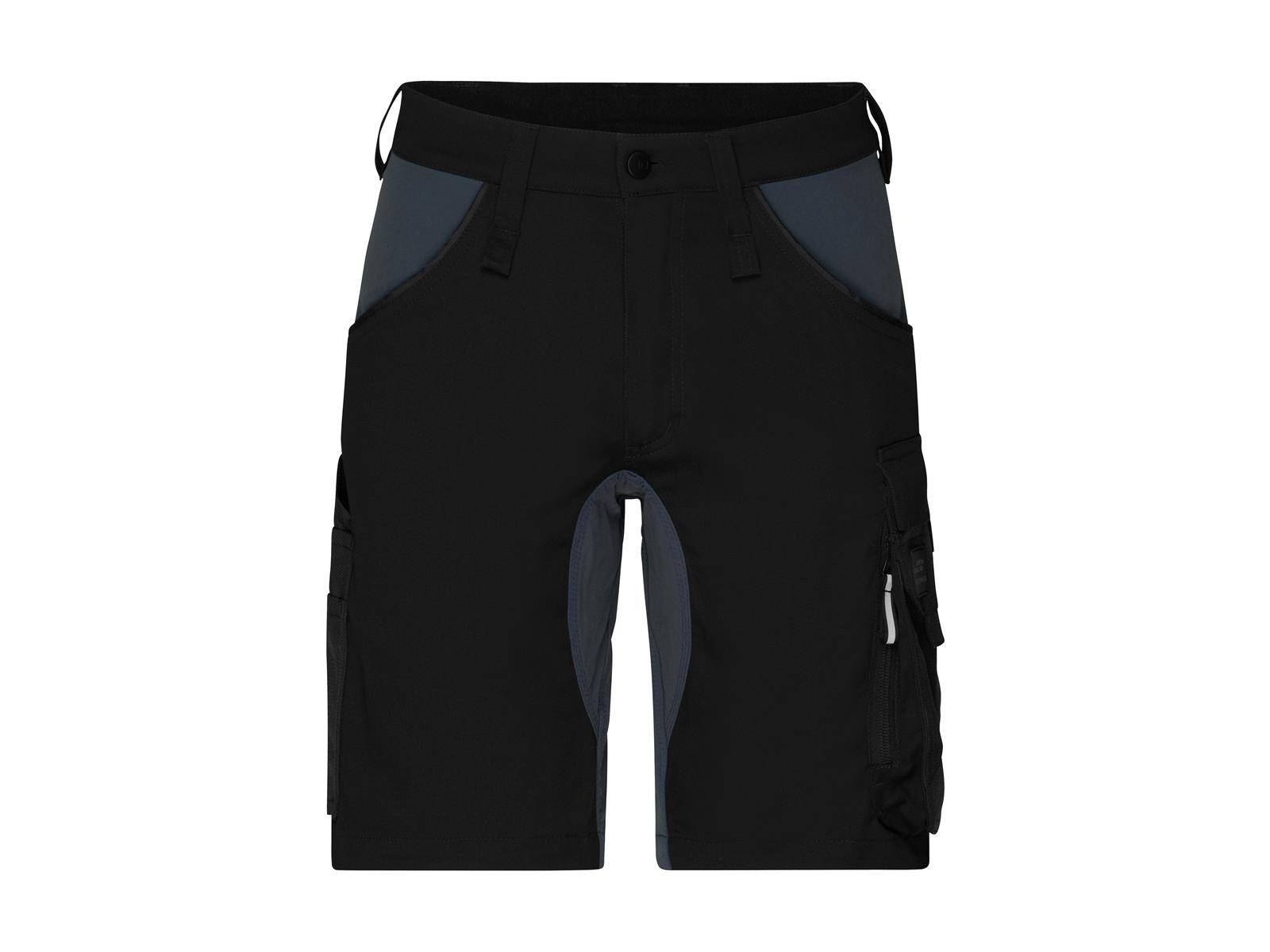 James & Nicholson® JN1811 Workwear Stretch-Bermuda Slim Line black/carbon_50