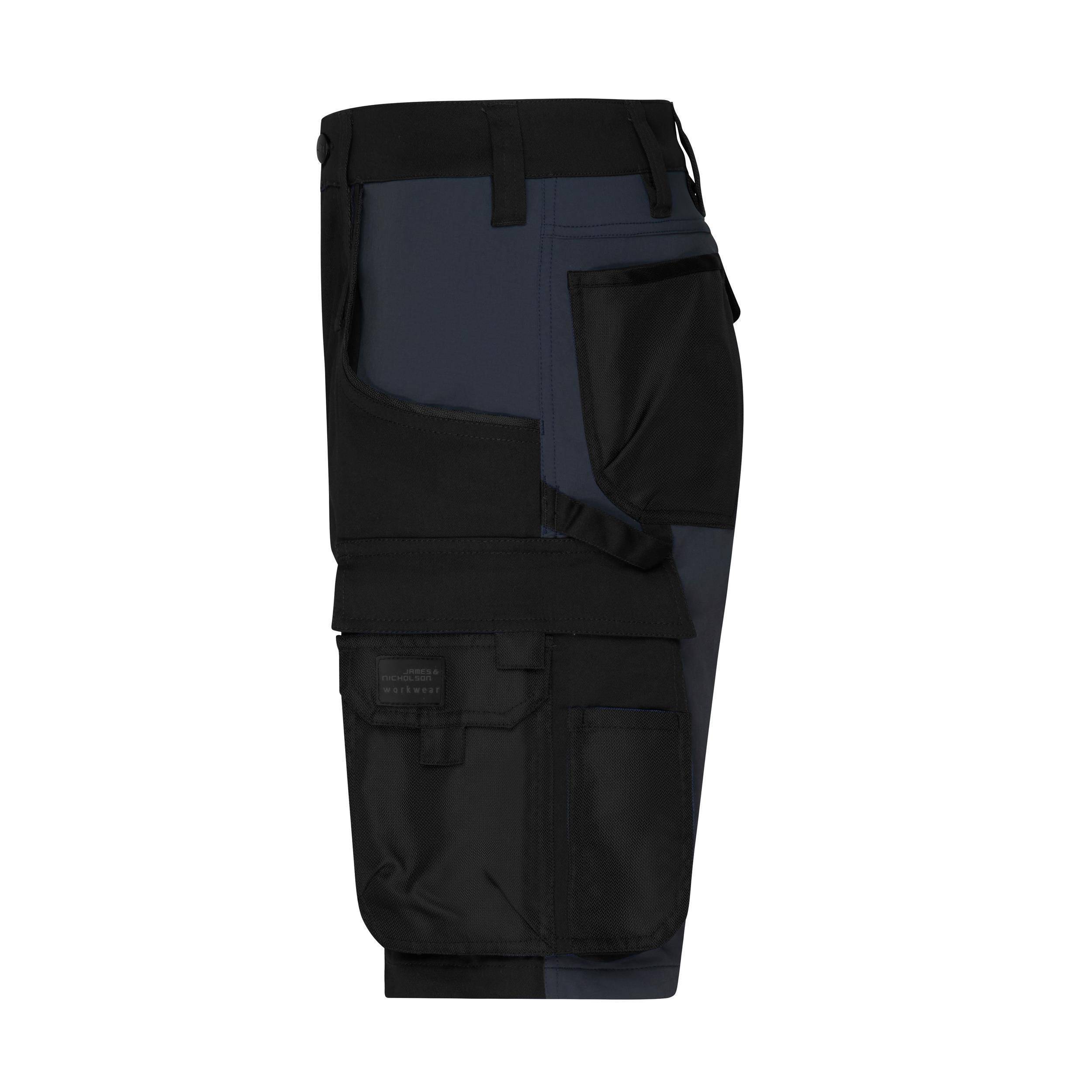James & Nicholson® JN1811 Workwear Stretch-Bermuda Slim Line black/carbon_50
