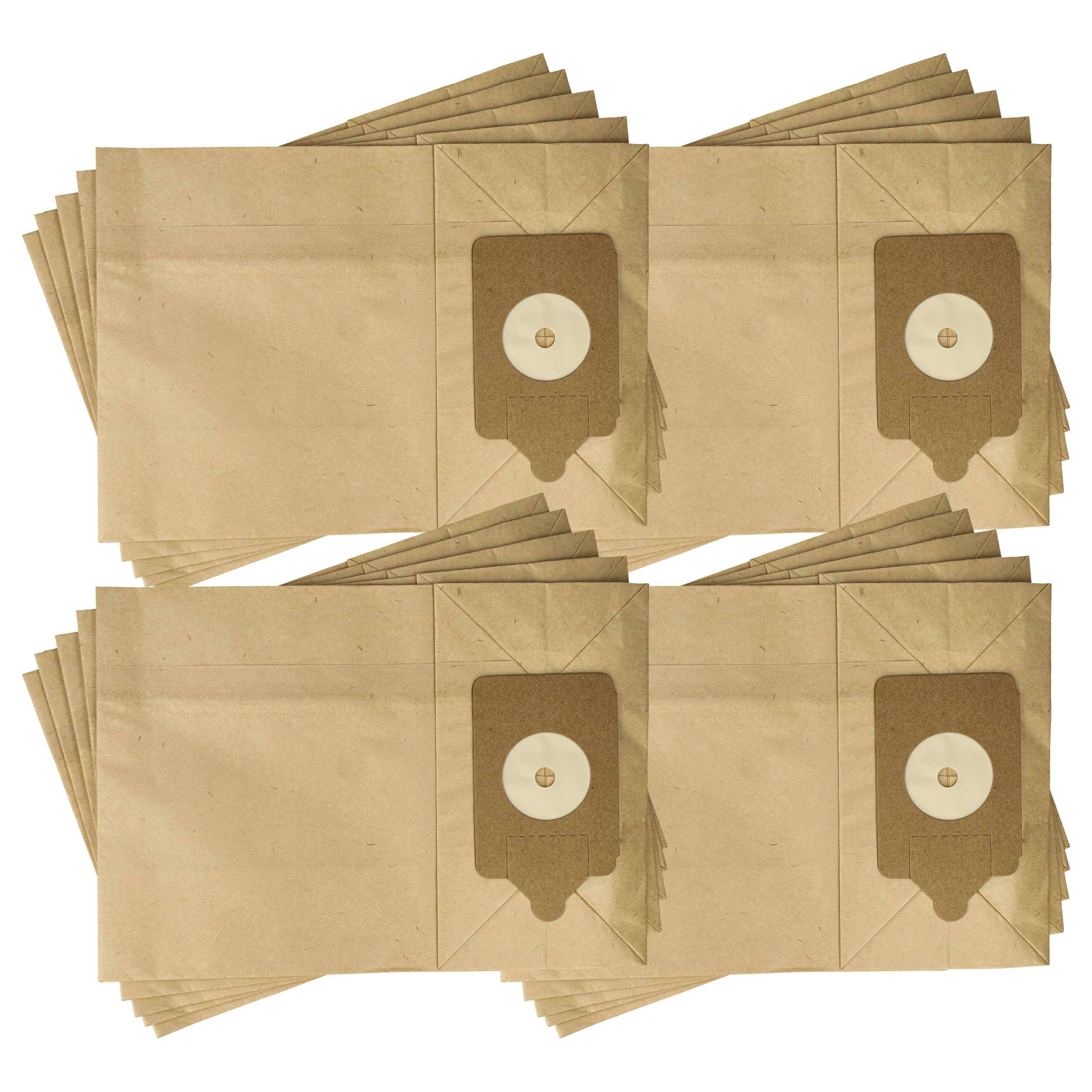 vhbw 20x Staubsaugerbeutel kompatibel mit Numatic Henry HVR 204, Henry HVR 204-P, Henry HVX 200 Staubsauger - Papier, 32,6cm x 23,25cm braun