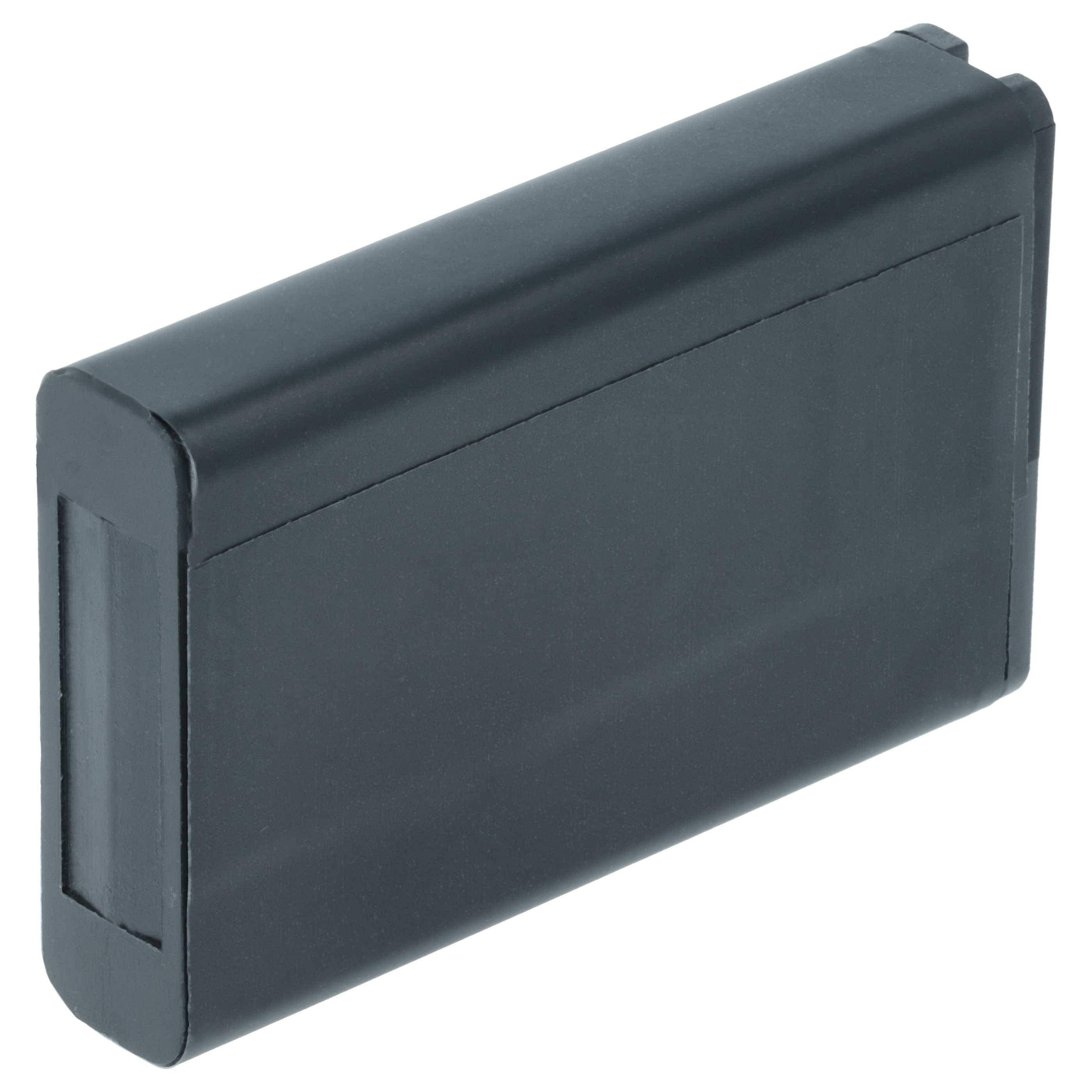 Ein rechteckiger, massiver schwarzer Gegenstand mit glatten Kanten, der einem kleinen, tragbaren elektronischen Gerät oder einer Schutzhülle ähnelt.