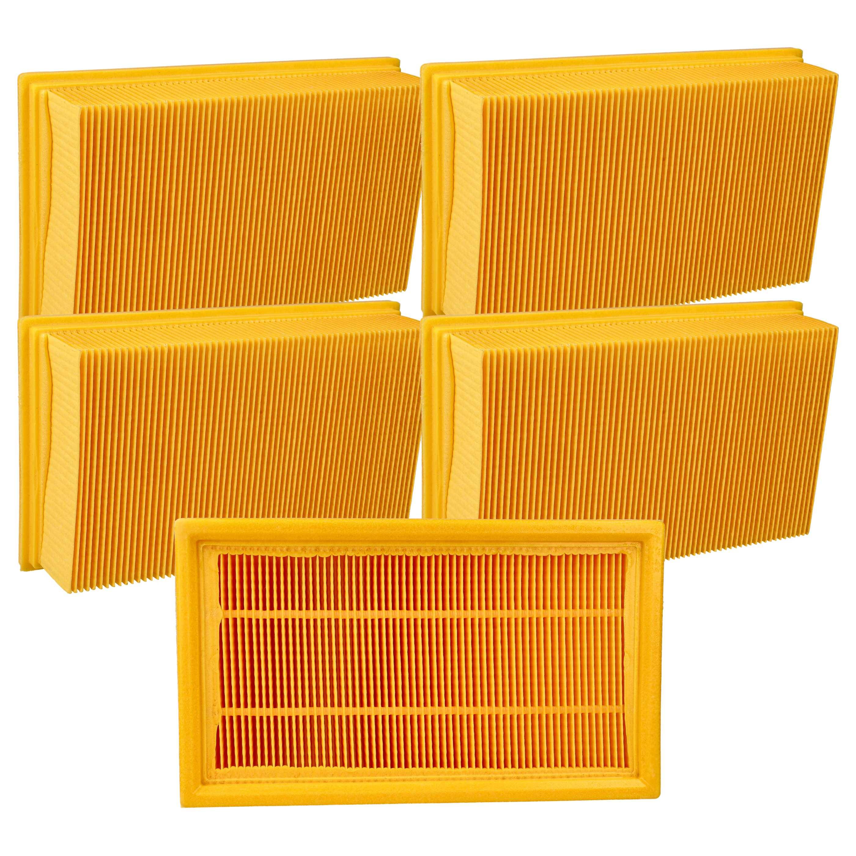 vhbw 5x Flachfaltenfilter kompatibel mit Kärcher NT 55/1 Tact/Te/M, NT 45/1 Tact/Te/M Nass- und Trockensauger, Staubsauger - Filterelement