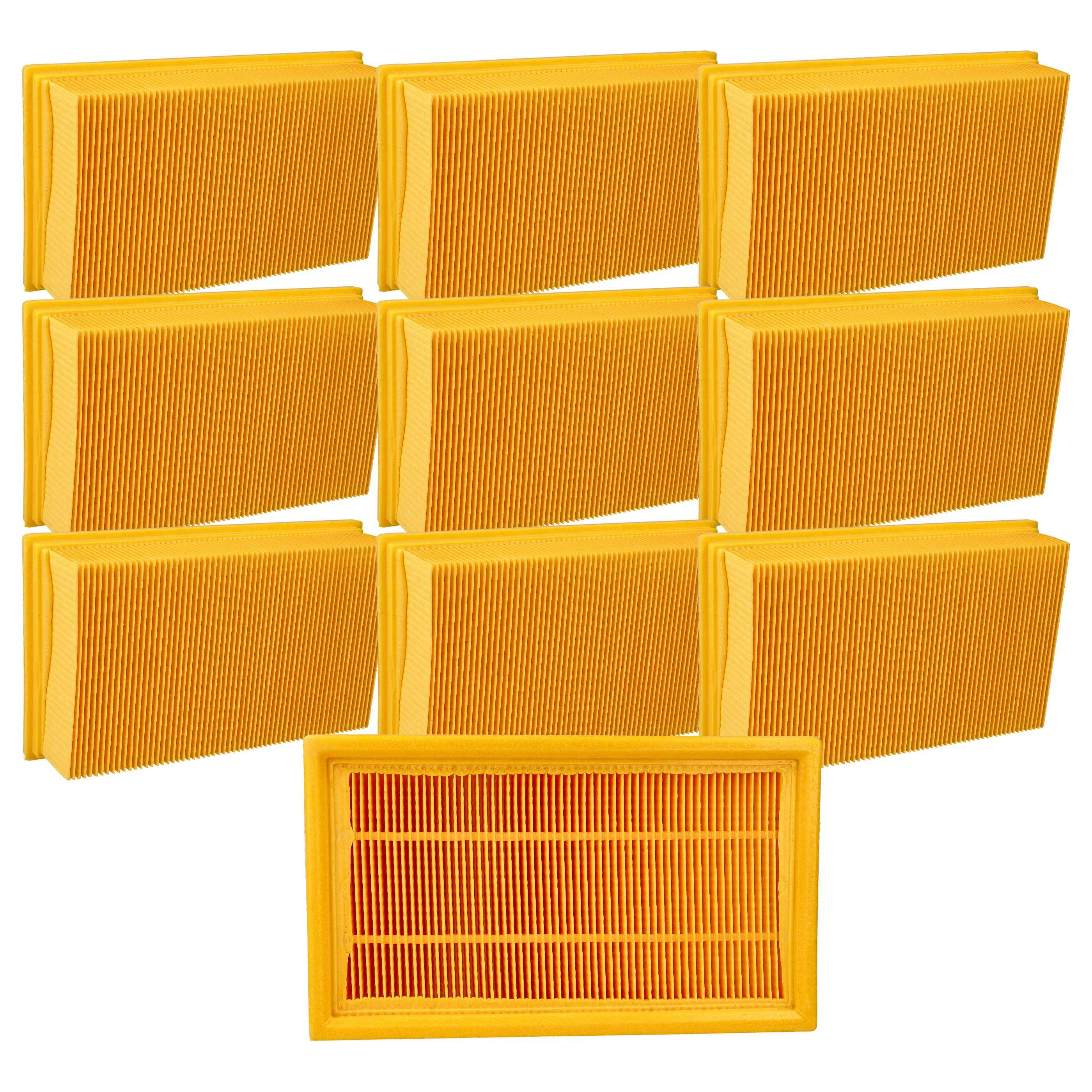 vhbw 10x Flachfaltenfilter Ersatz für Bosch 607432033 für Nass- und Trockensauger, Staubsauger - Filterelement