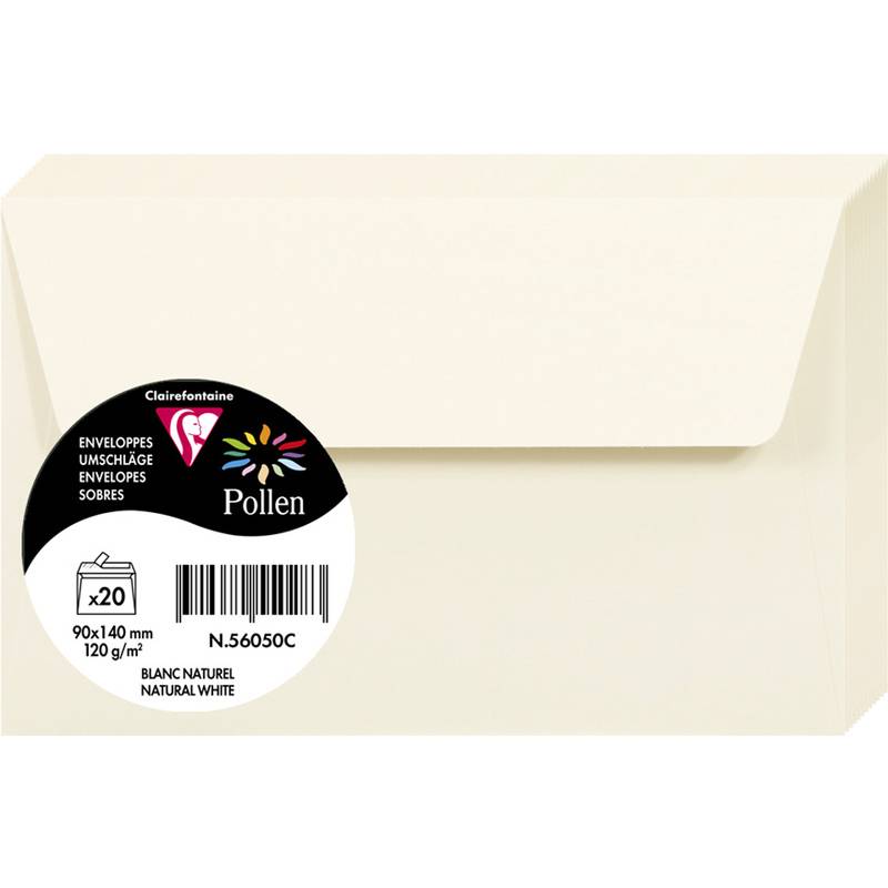 Pollen by Clairefontaine Briefumschlag 90x140 mm, naturweiß