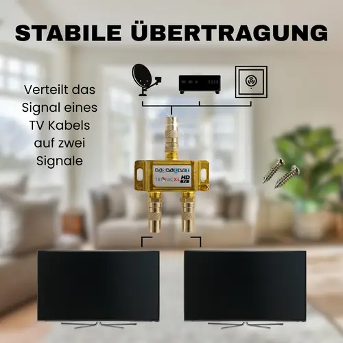 2-Fach gold BK Verteiler Premium TV Kabel Adapter Antennenverteiler Kabelfernsehen DVBC Splitter 2-Fach gold BK Verteiler Premium TV Kabel Adapter Antennenverteiler Kabelfernsehen DVBC Splitter