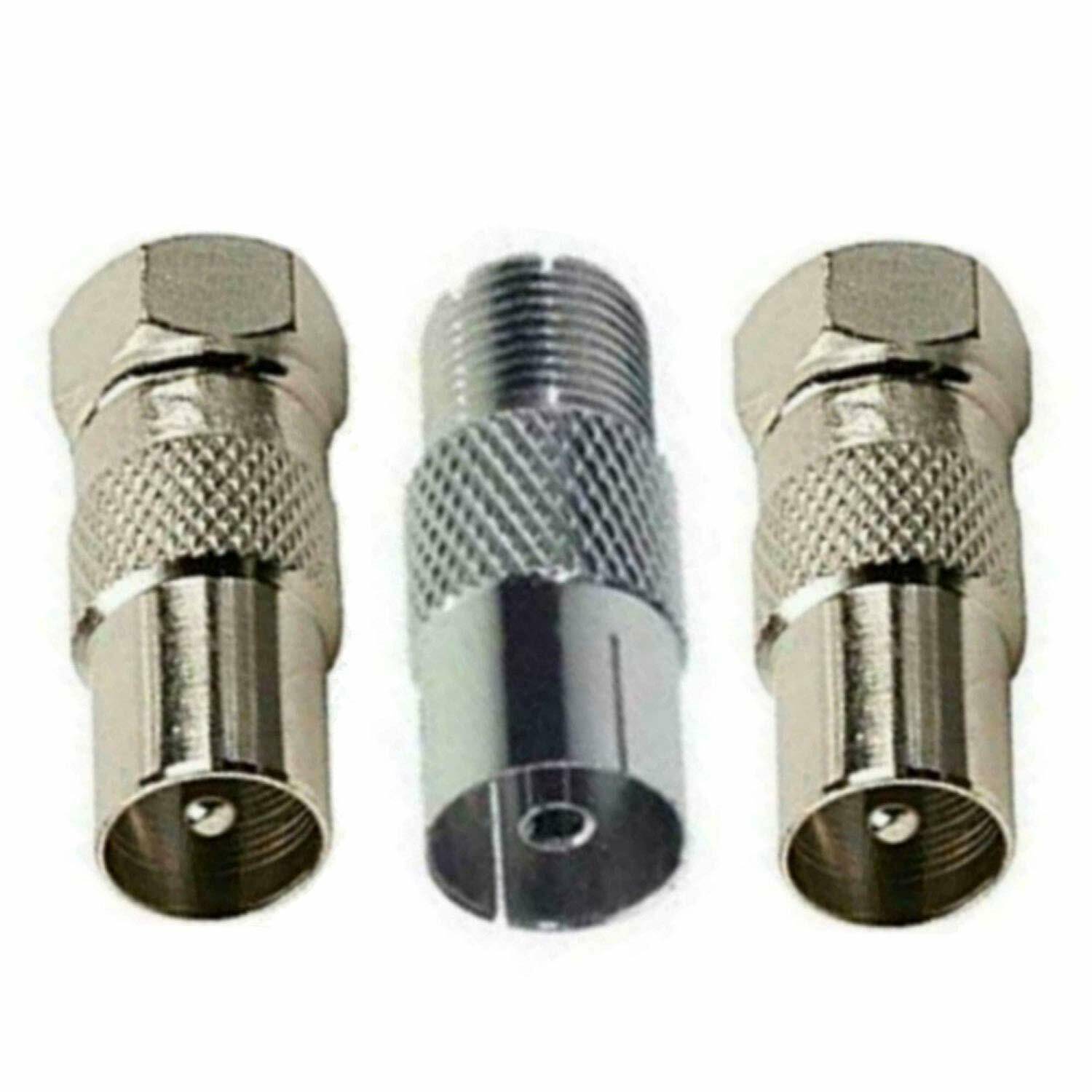 IEC Verteiler Antennenverteiler 2fach + Kabel + Adapter Kabelfernsehen DVB-T2 DVBC Koax Sat Splitter