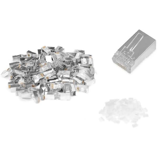 DIGITUS CAT 6 Modularstecker für Rundkabel, Pass through Stecker - 100 Stk.