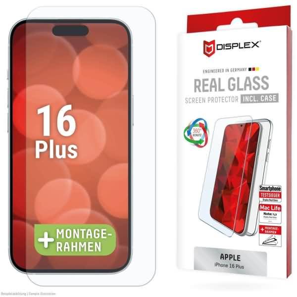 DISPLEX Real Glass + Case iPhone 16 Plus