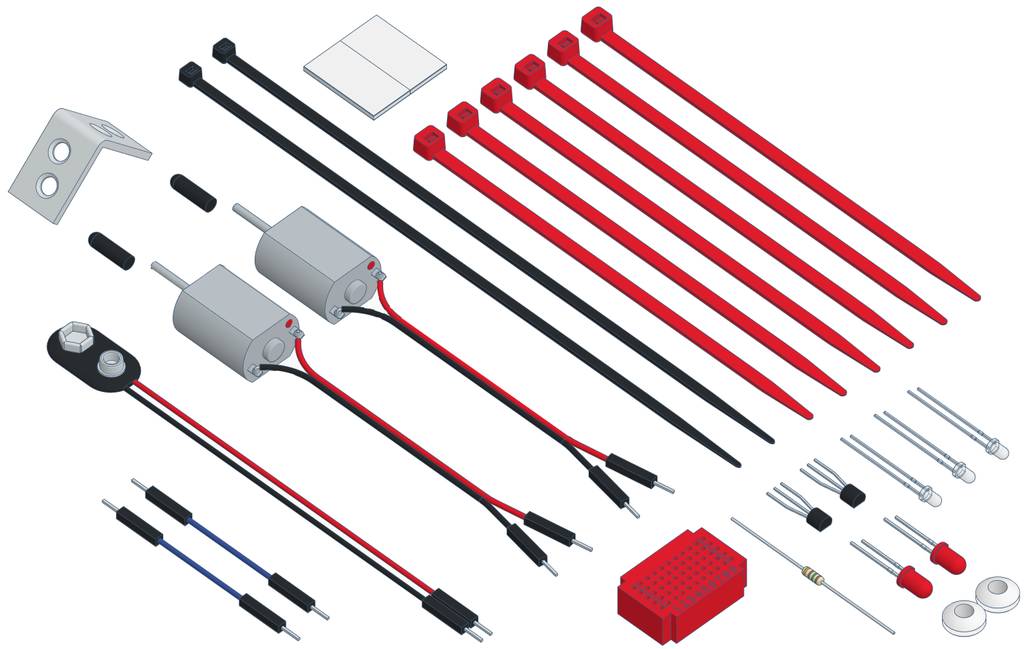 varikabi (rot / Hund) - Roboter-Bausatz zum Stecken mit 12 Funktionen, Elektronik-Bausatz von VARIOBOT