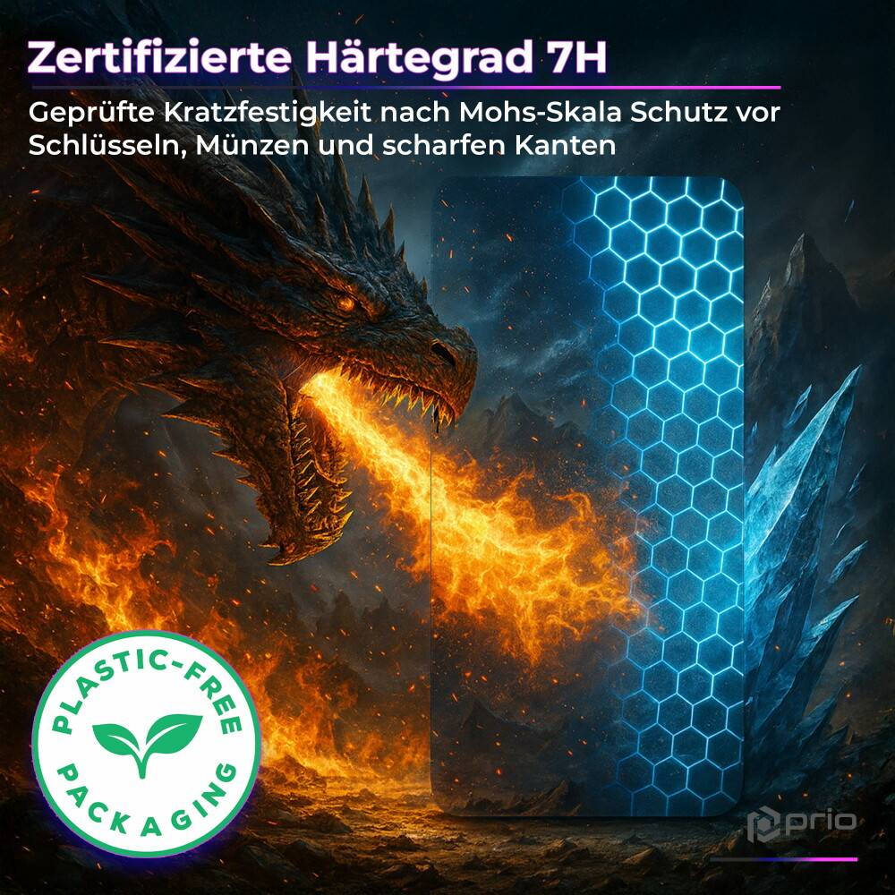 prio Shock Proof Displayschutzglas für iPhone 16 Pro (6,3 Zoll) klar