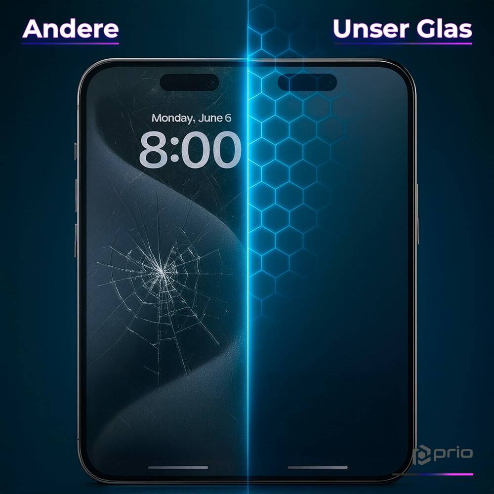 prio Shock Proof Displayschutzglas für iPhone 16 Pro (6,3 Zoll) klar