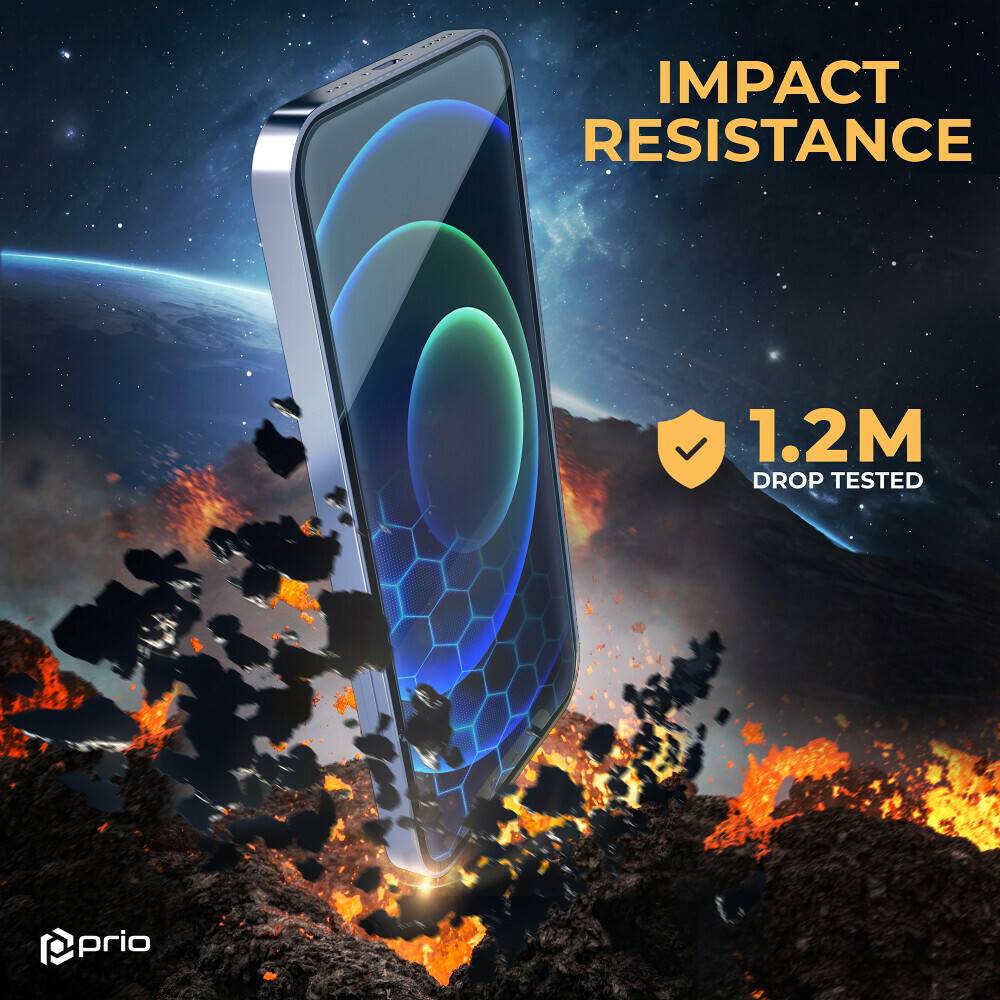 prio Shock Proof Displayschutzglas für iPhone 16 Plus/15 Plus/15 Pro Max (6,7 Zoll) klar