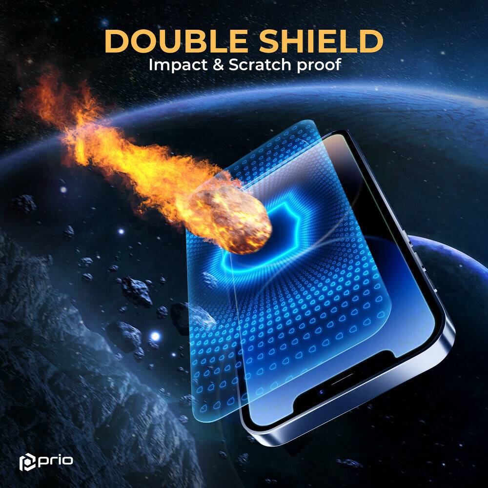 prio Shock Proof Displayschutzglas für iPhone 16 Plus/15 Plus/15 Pro Max (6,7 Zoll) klar