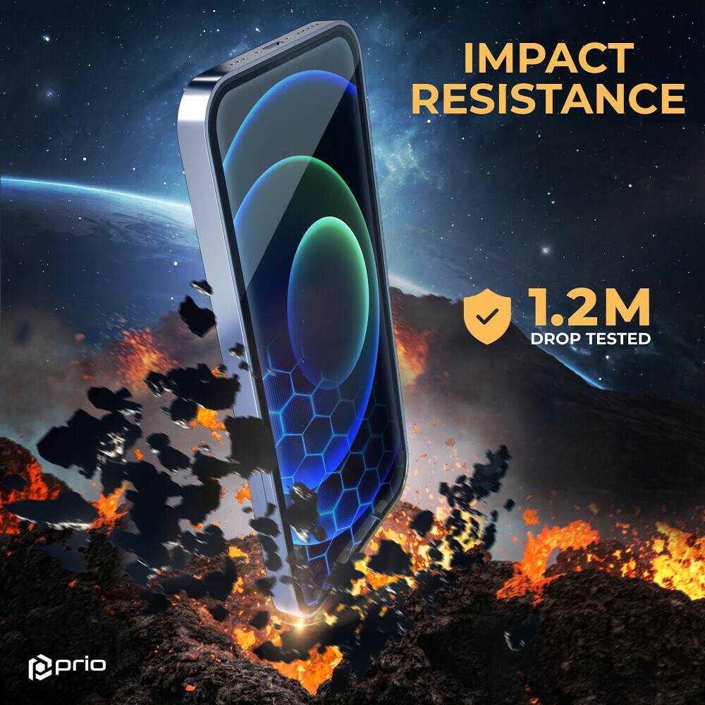 prio 3D Anti-Scratch Tempered Glass für iPhone 16 Plus/15 Plus (6,7 Zoll) schwarz