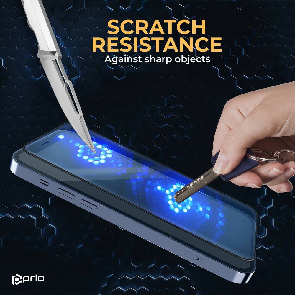 prio 3D Anti-Scratch Tempered Glass für iPhone 16 Plus/15 Plus (6,7 Zoll) schwarz