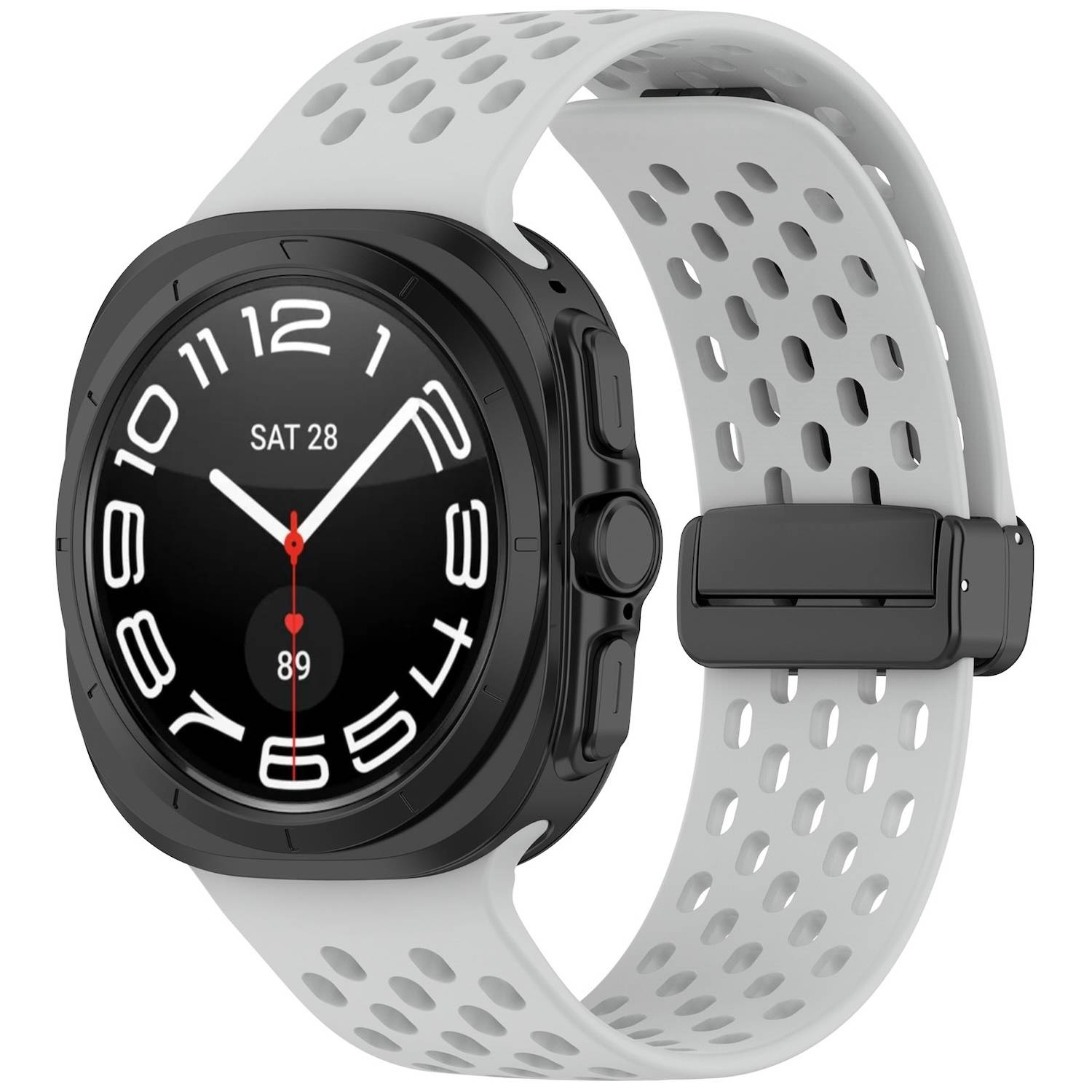 Für Samsung Galaxy Watch Ultra 47mm Silikon Magnetisch Armband Grau