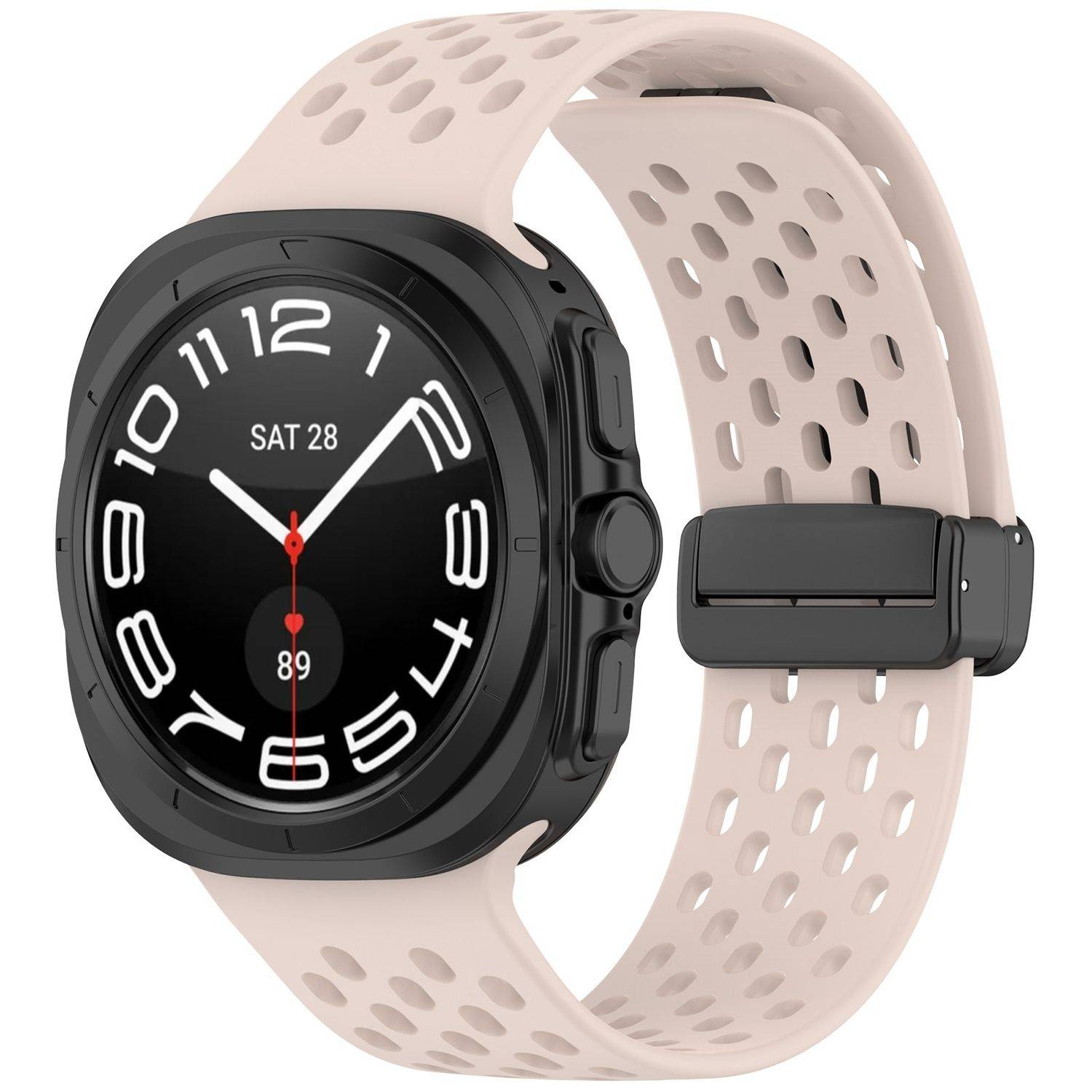 Für Samsung Galaxy Watch Ultra 47mm Silikon Magnetisch Armband Rosa