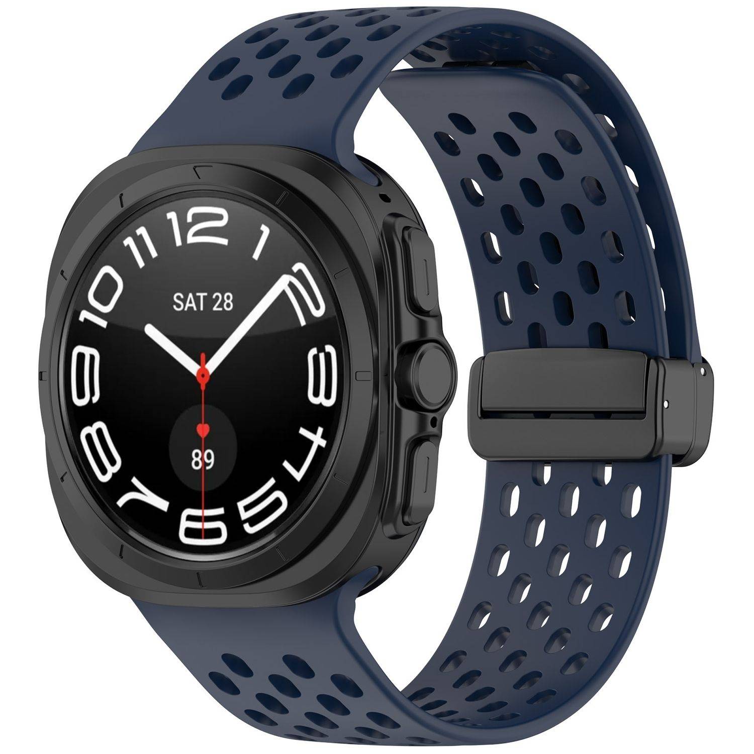 Für Samsung Galaxy Watch Ultra 47mm Silikon Magnetisch Armband D- Blau