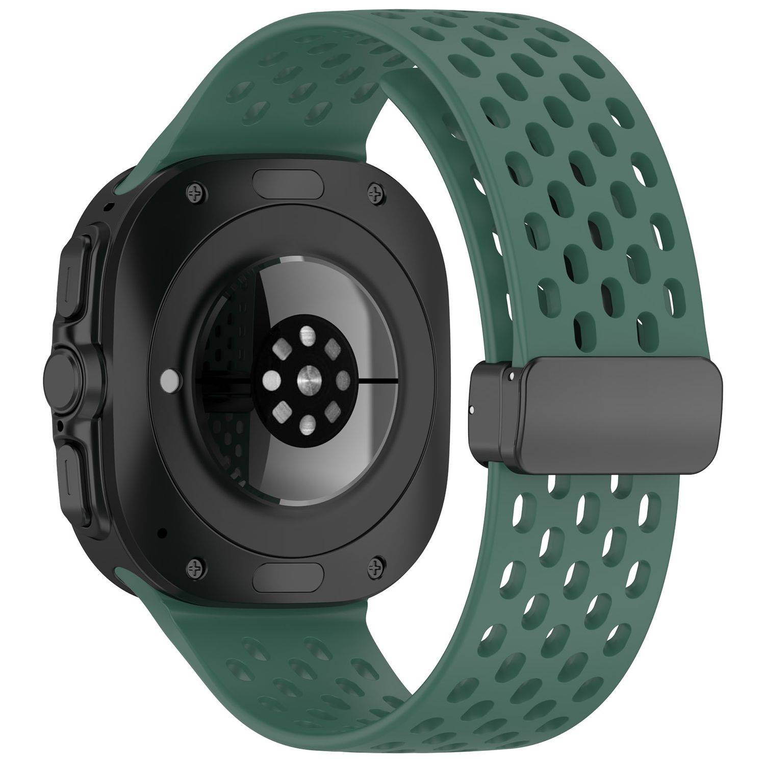 Für Samsung Galaxy Watch Ultra 47mm Silikon Magnetisch Armband D- Grün