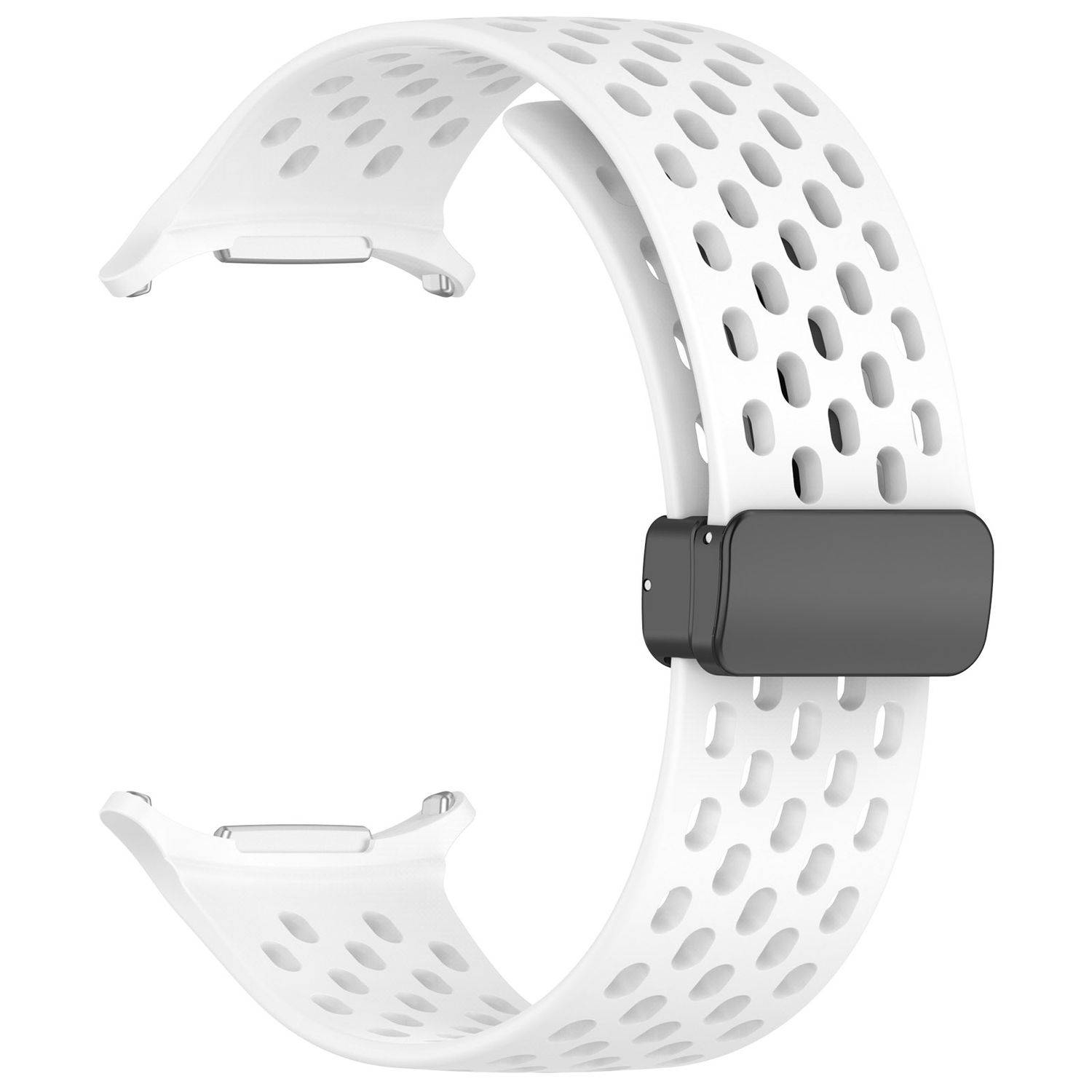 Für Samsung Galaxy Watch Ultra 47mm Silikon Magnetisch Armband Weiß