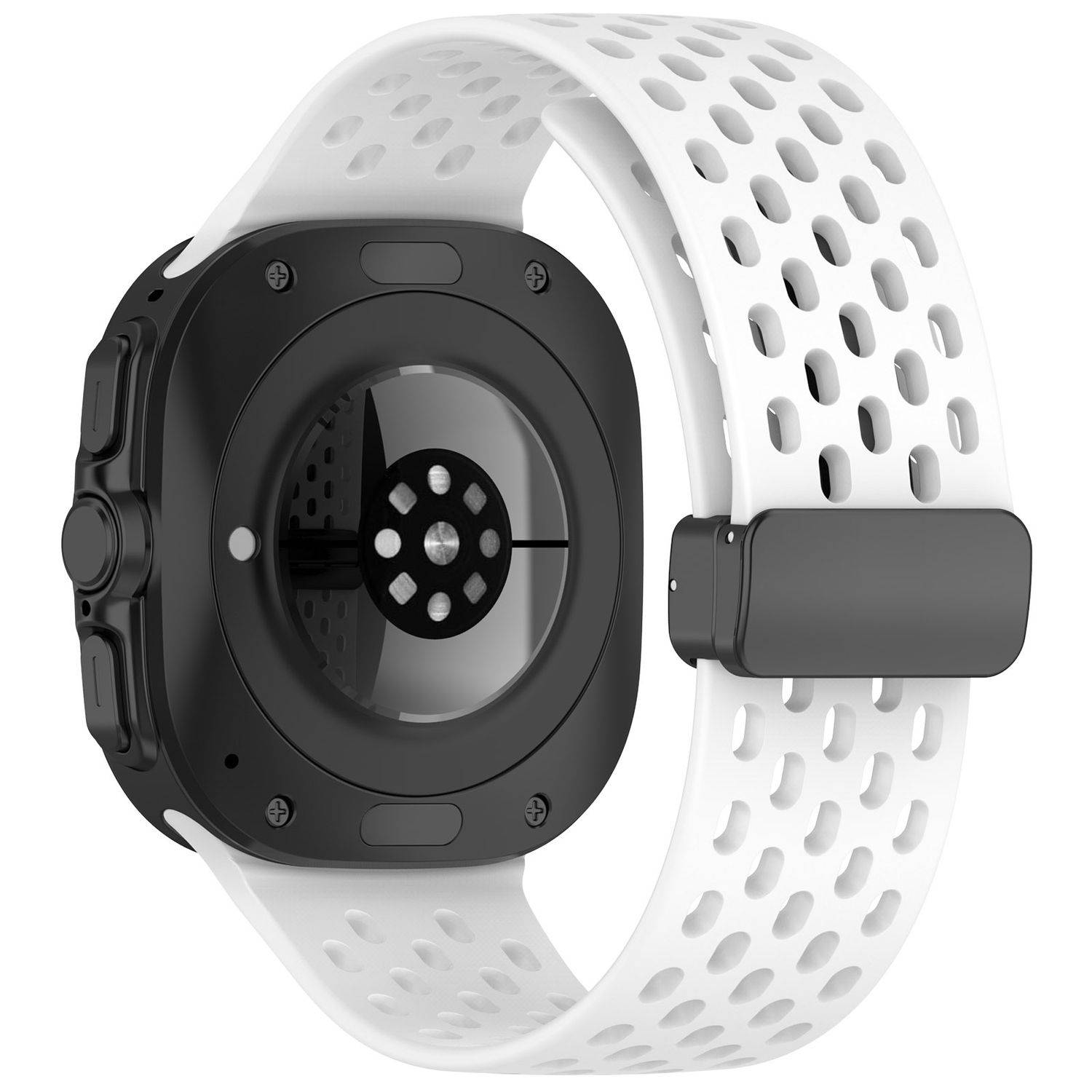 Für Samsung Galaxy Watch Ultra 47mm Silikon Magnetisch Armband Weiß