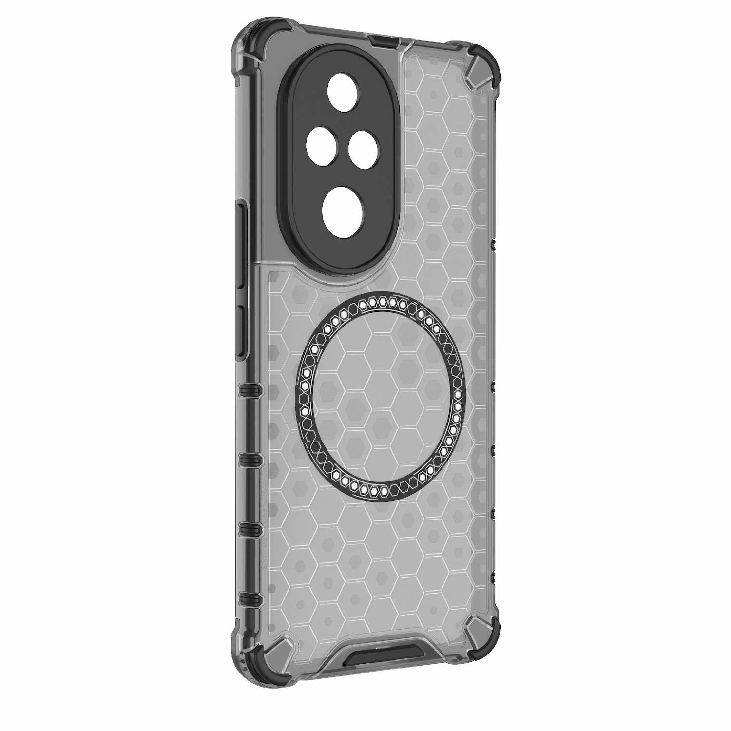 Für Honor 200 Pro Design Hybrid TPU Magnet Ring Schutz Hülle Schwarz