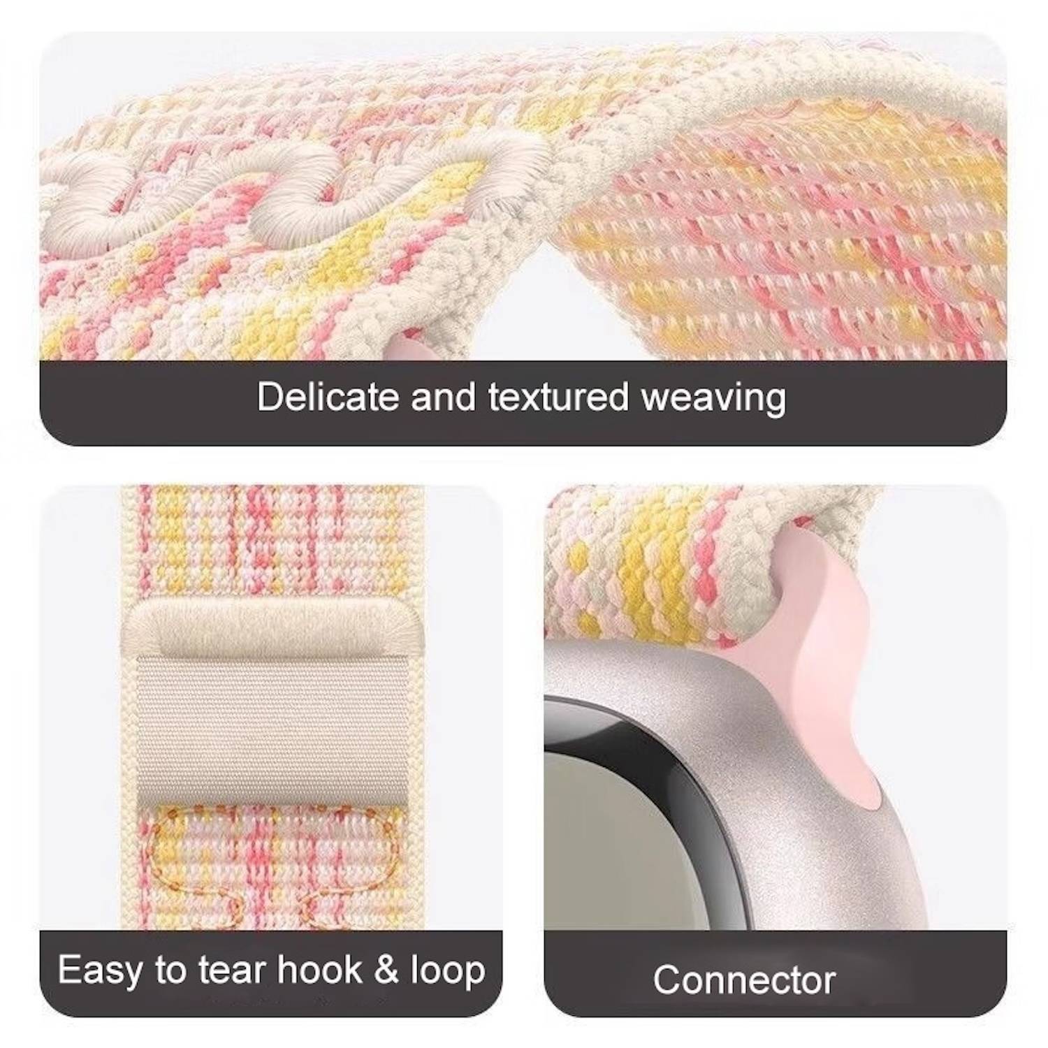 Für Apple Watch SE 2023 40mm Design Nylon Klettverschluss Arm Band M12