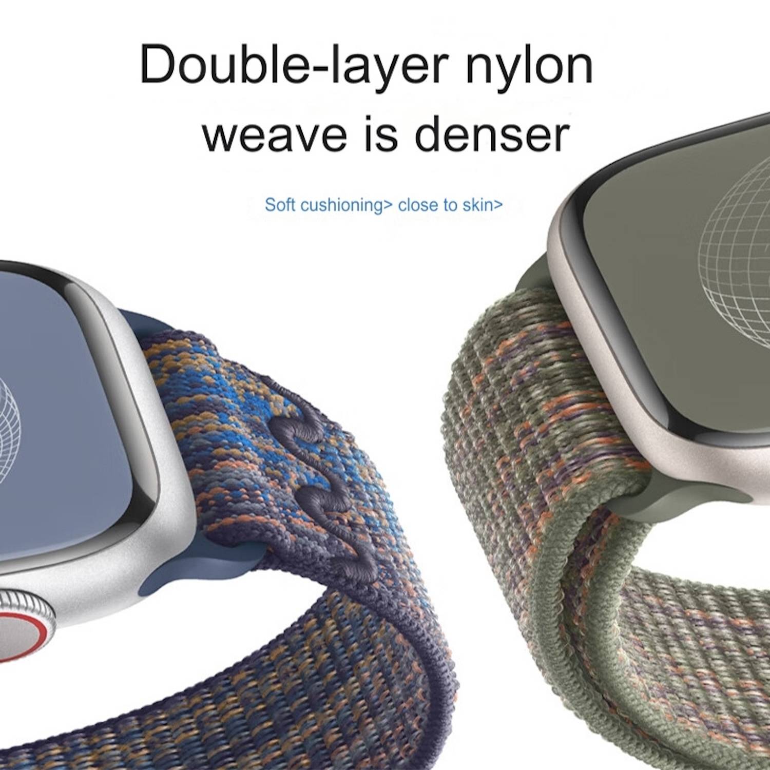 Für Apple Watch SE 2023 40mm Design Nylon Klettverschluss Arm Band M5