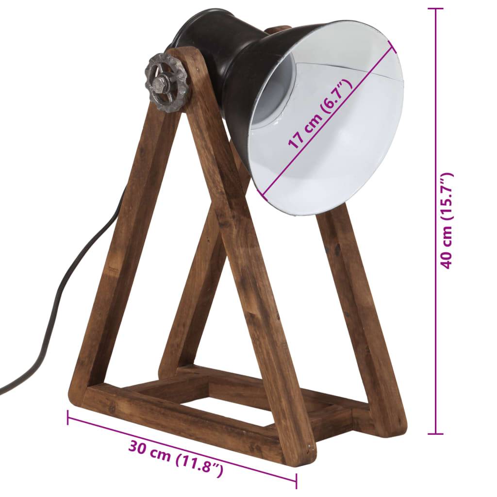 vidaXL Schreibtischlampe 25 W Schwarz 30x17x40 cm E27