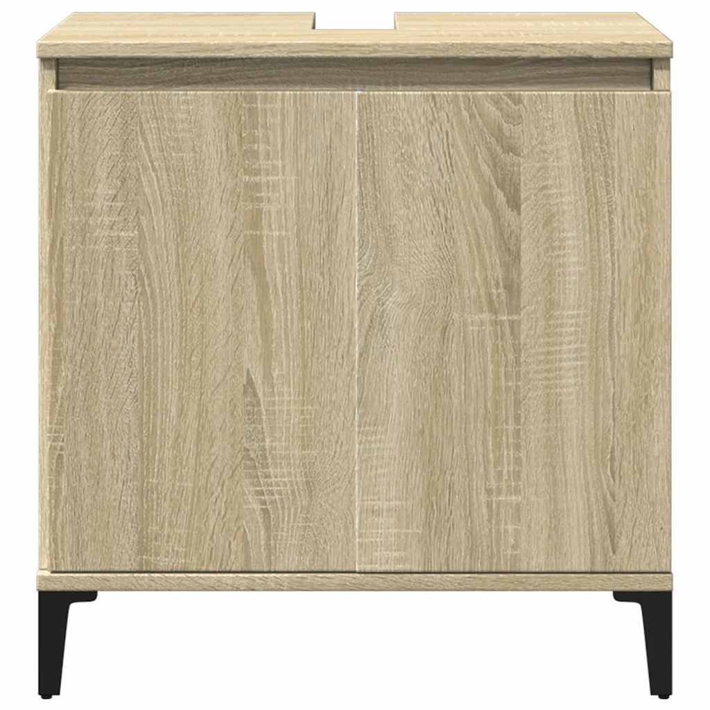 vidaXL Waschbeckenunterschrank Sonoma-Eiche 58x33x60 cm Holzwerkstoff