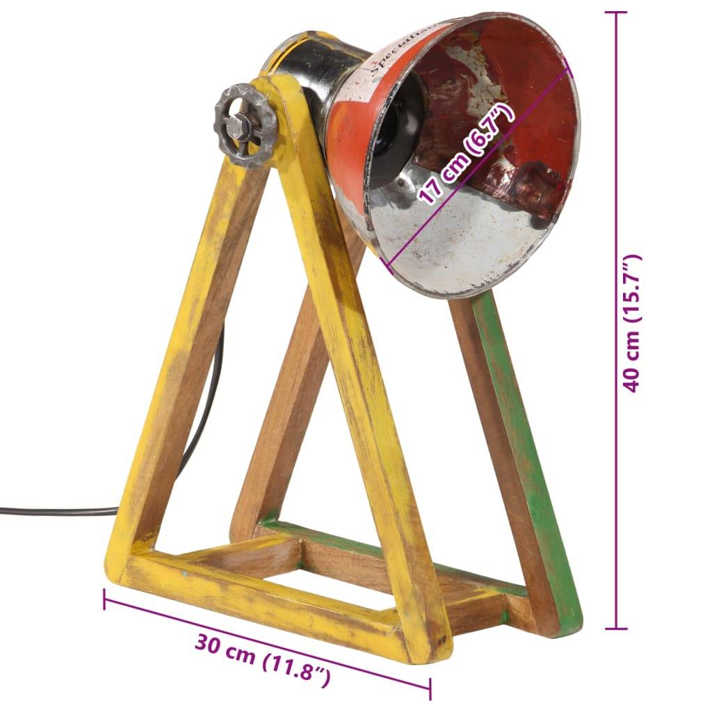vidaXL Schreibtischlampe 25 W Mehrfarbig 30x17x40 cm E27