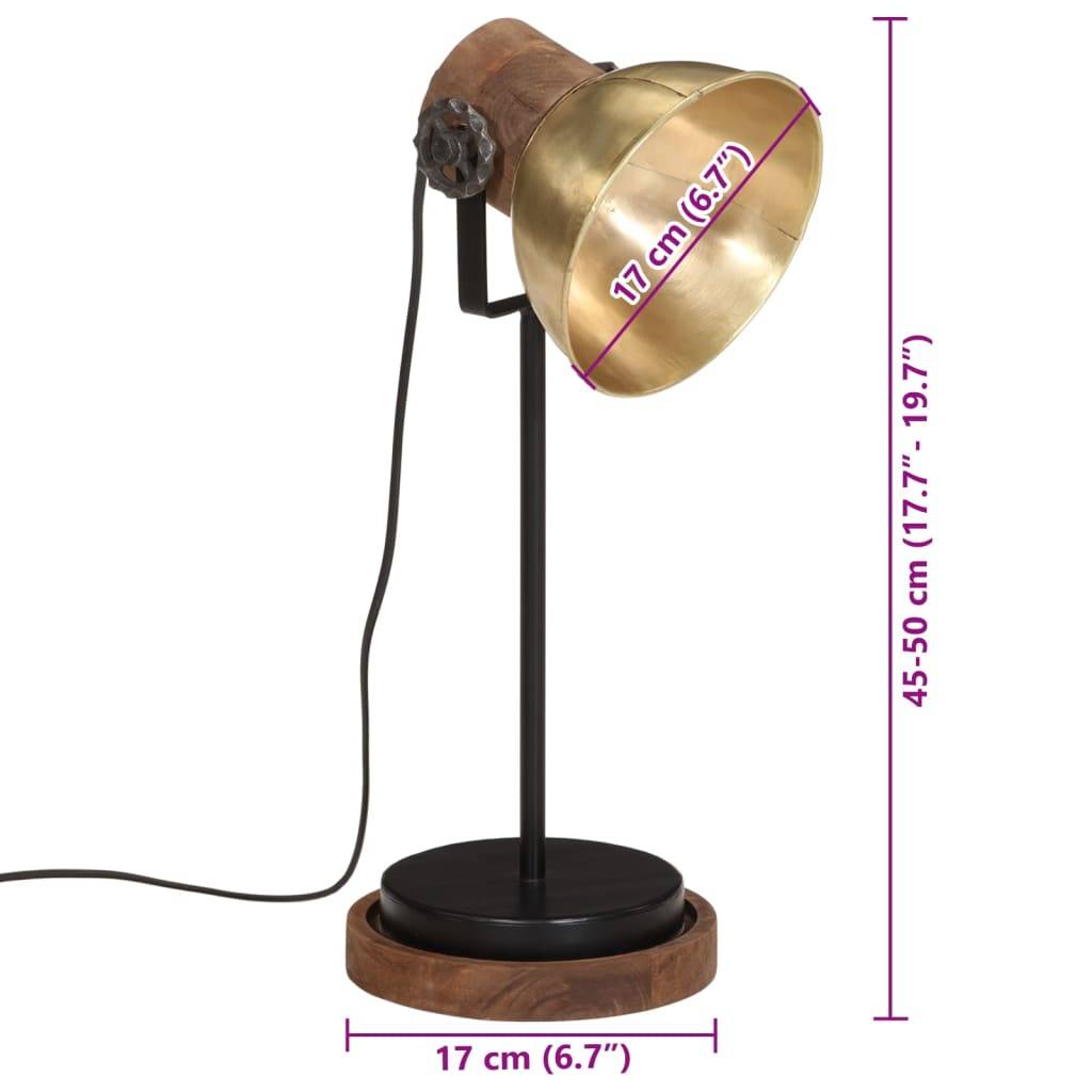 vidaXL Schreibtischlampe 25 W Antik-Messing 17x17x50 cm E27