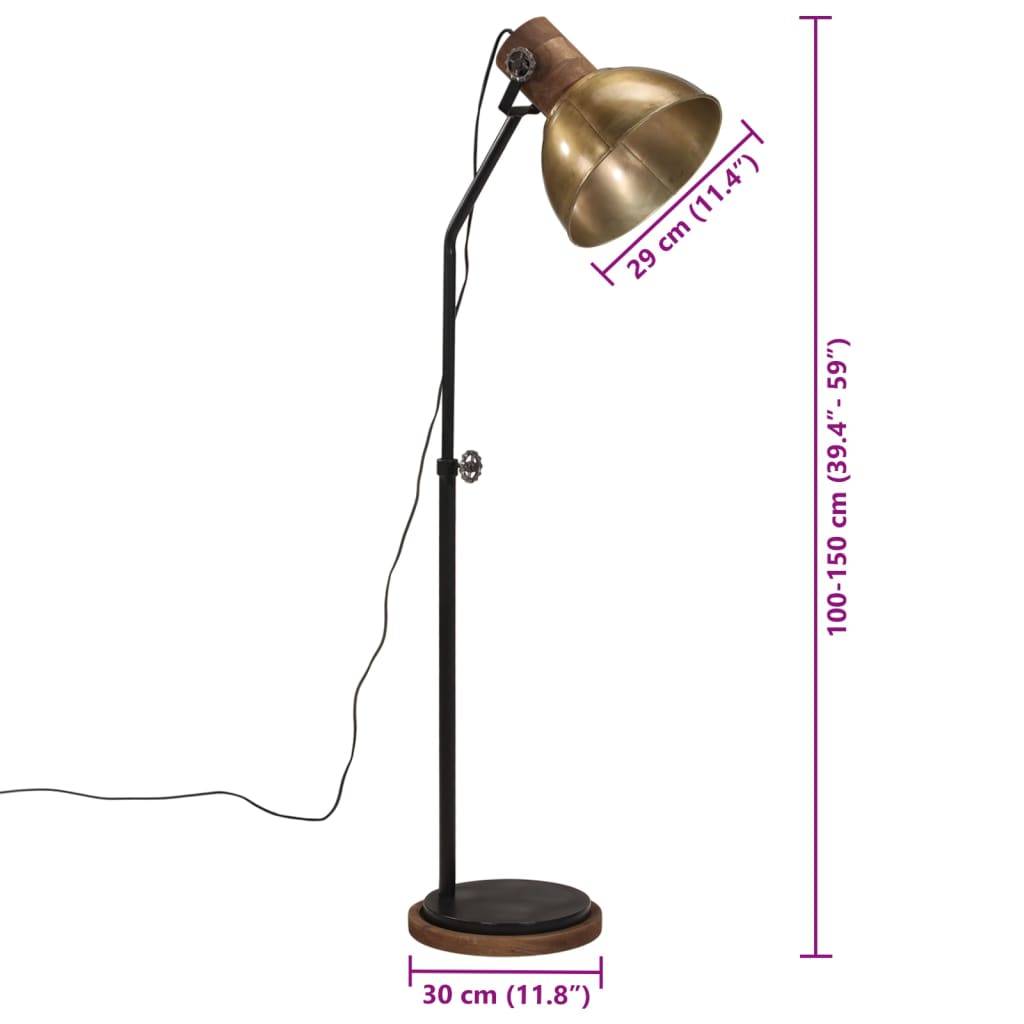 vidaXL Stehleuchte 25 W Antik Messing 30x30x100-150 cm E27