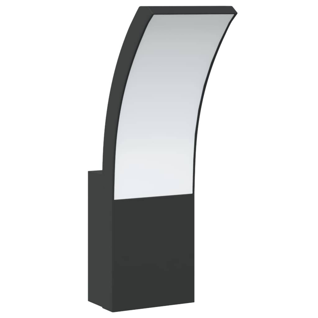 vidaXL LED-Außenwandleuchten 2 Stk. Schwarz Aluminiumdruckguss