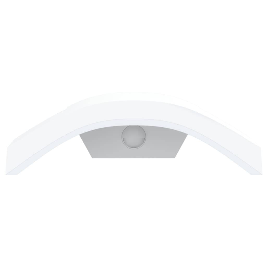 vidaXL LED-Außenwandleuchte mit Sensor Weiß Aludruckguss