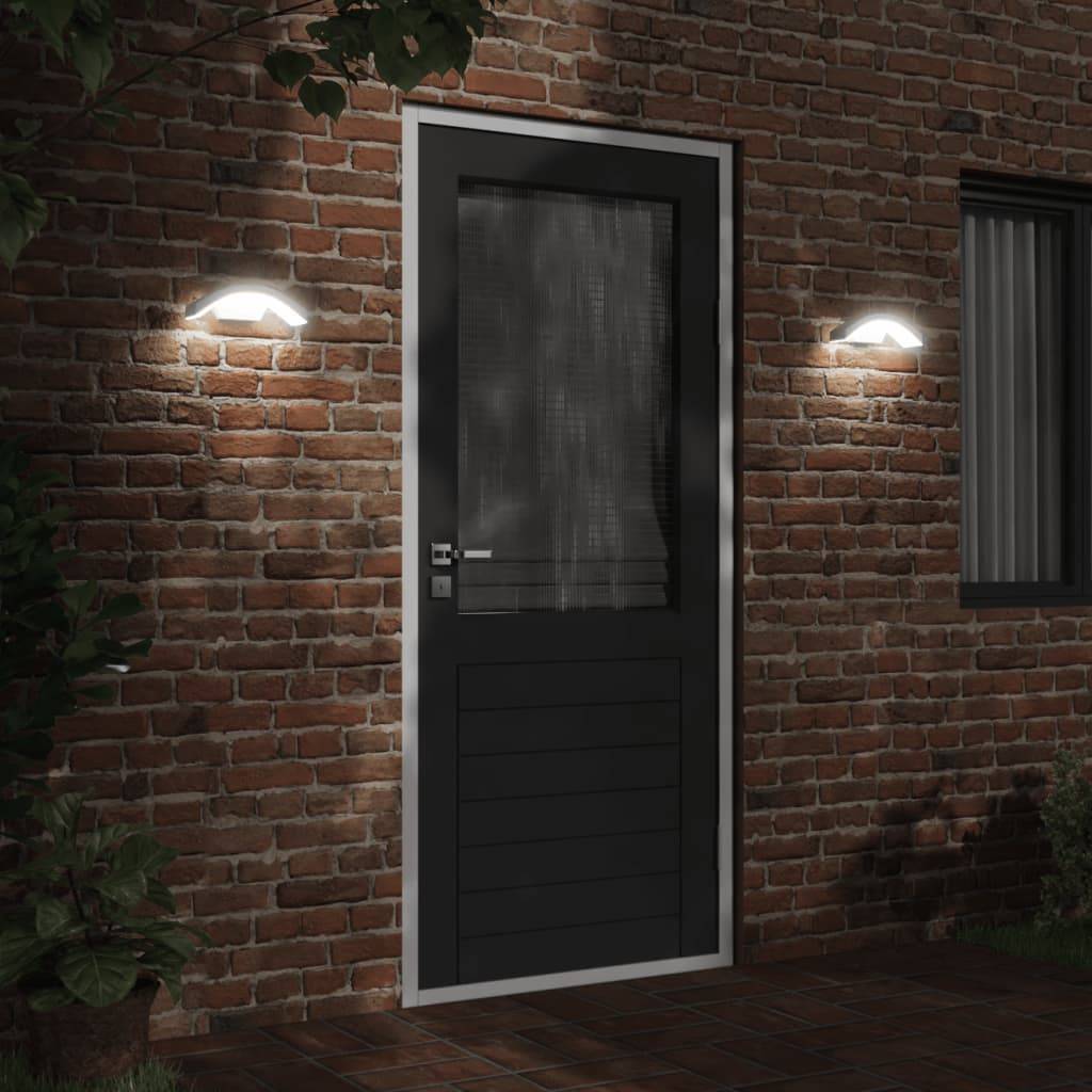 vidaXL LED-Außenwandleuchte mit Sensor Weiß Aludruckguss
