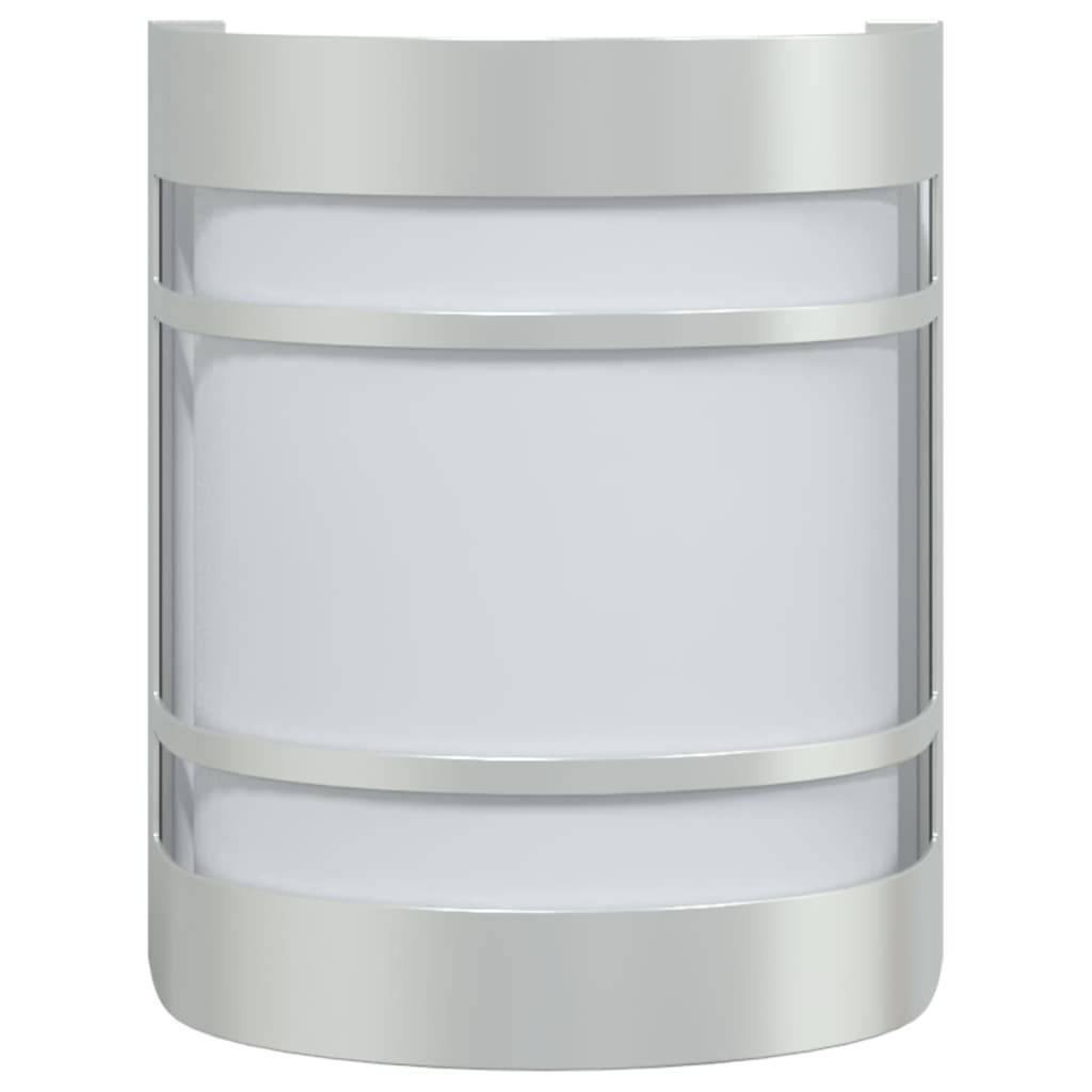 vidaXL Außenwandleuchten 2 Stk. Silbern Edelstahl