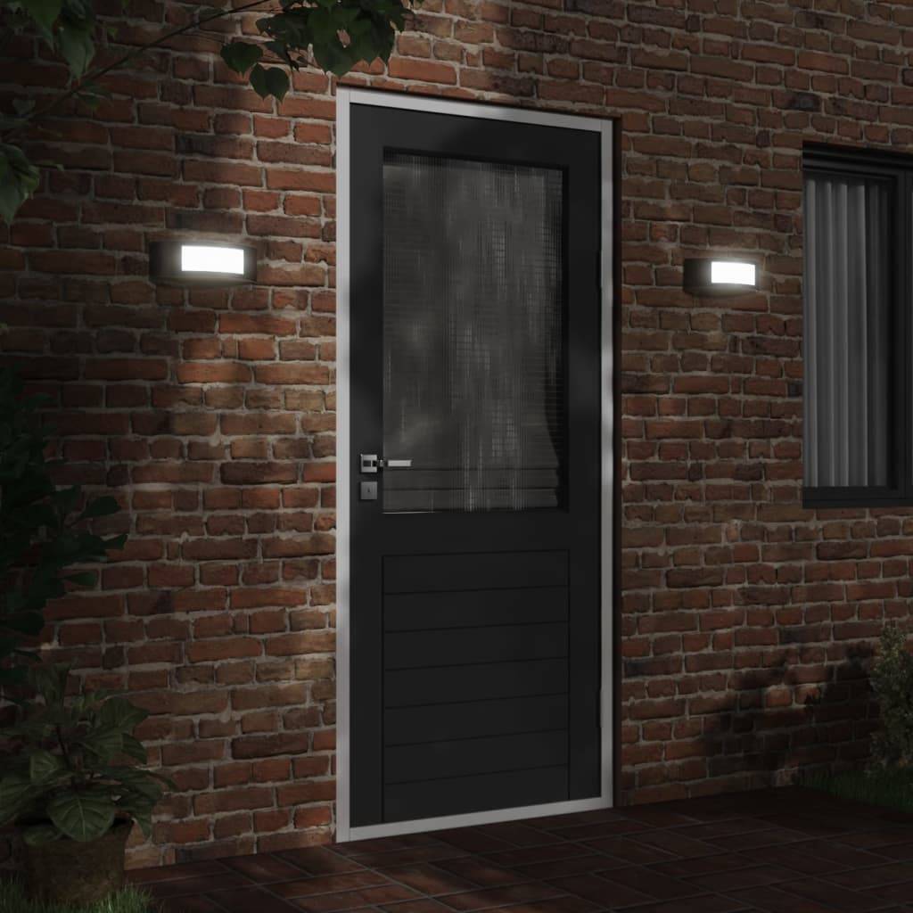 vidaXL Außenwandleuchten 2 Stk. Schwarz Edelstahl