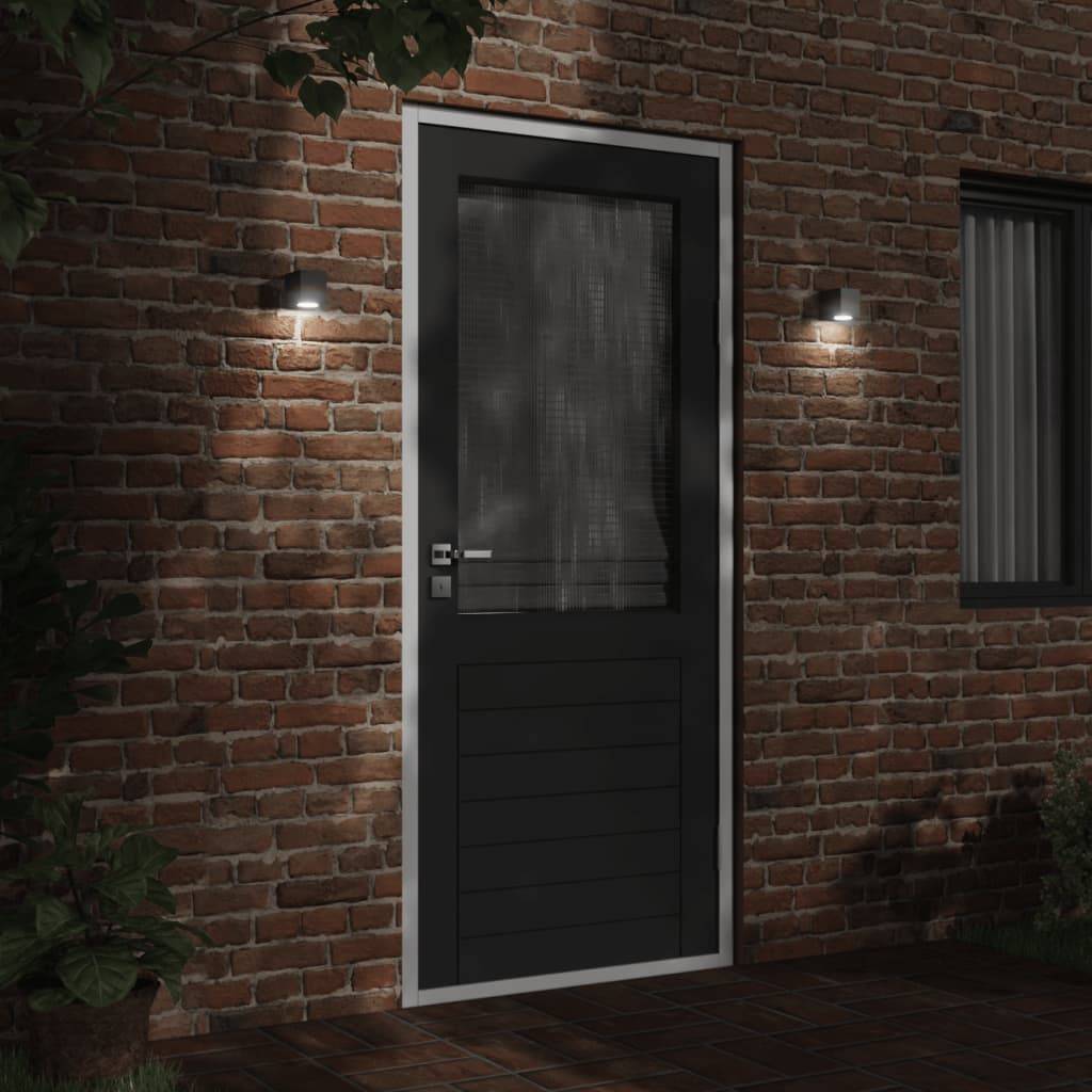 vidaXL Außenwandleuchten 2 Stk. Schwarz Aluminiumdruckguss