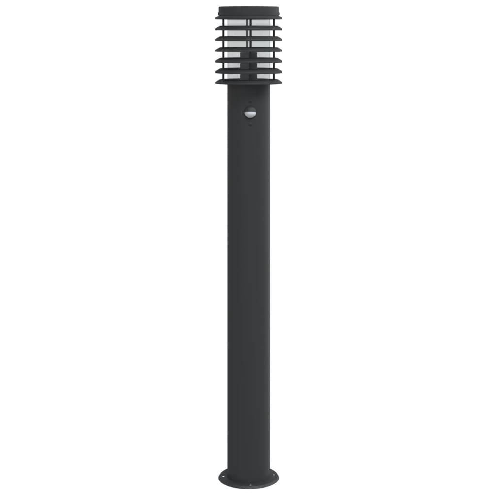 vidaXL Wegeleuchten mit Bewegungsmelder 3 Stk. Schwarz 110cm Edelstahl