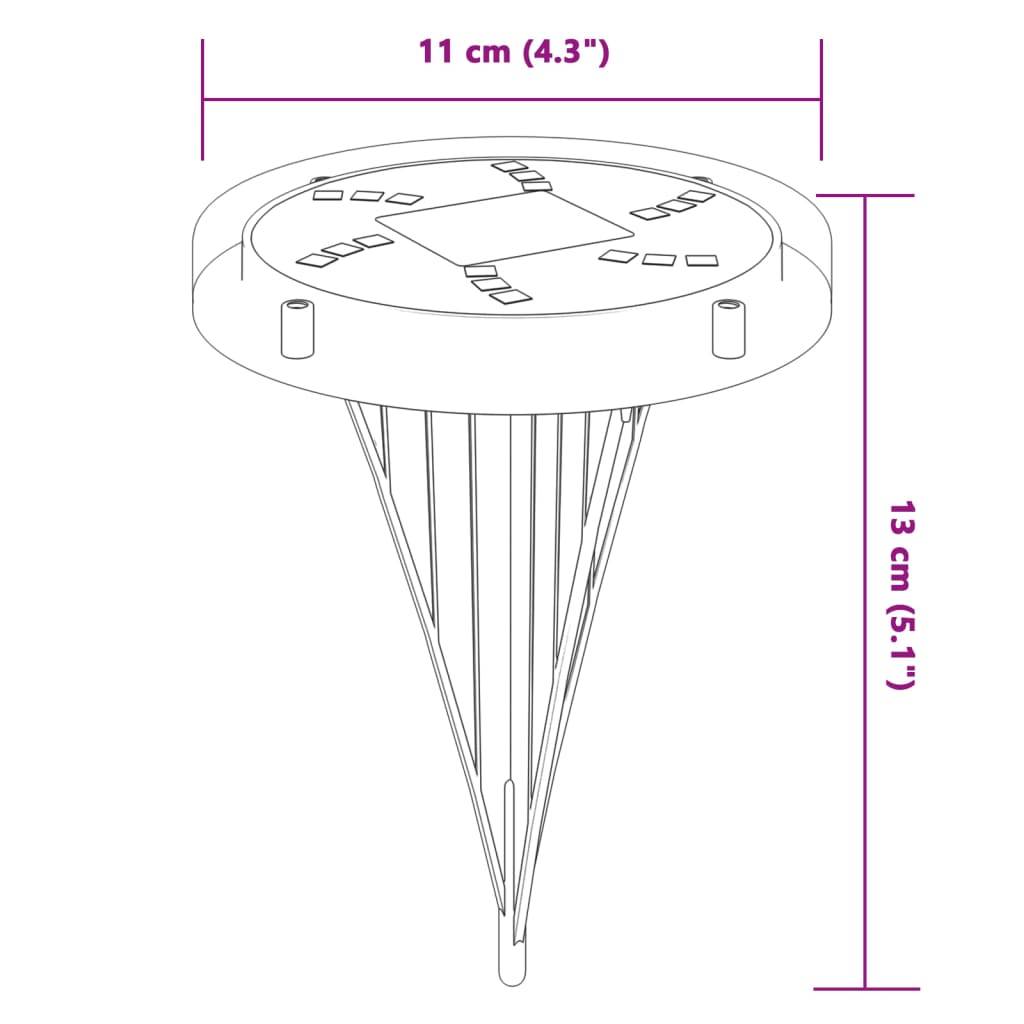 vidaXL Solar-Bodenleuchten mit Erdspieß 12 Stk. Warmweiß